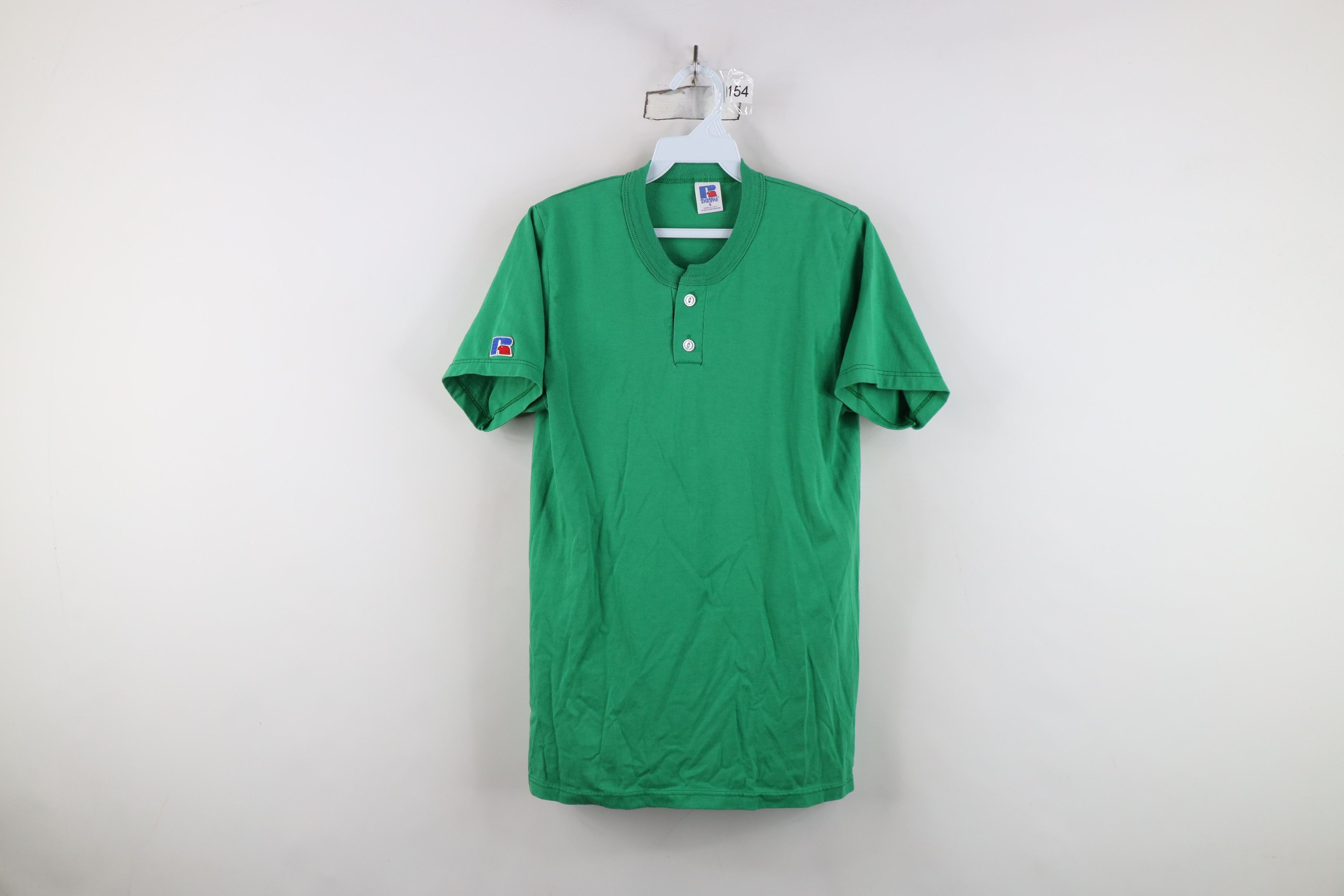 Russell Athletic Vintage 80s 90s Russell Athletic Henley T-Shirt Green USA Size US S / EU 44-46 / 1 - 1 Thumbnail