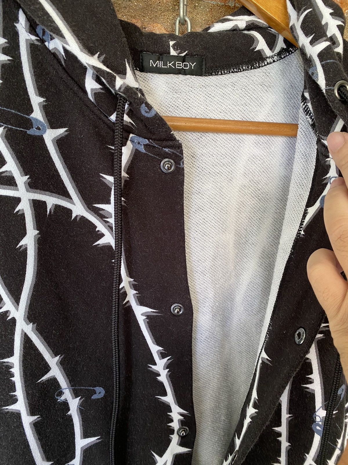 Japanese Brand 2000s MILK BOY Anarchy barbed wire safety pin punk varsity Size US M / EU 48-50 / 2 - 11 Thumbnail