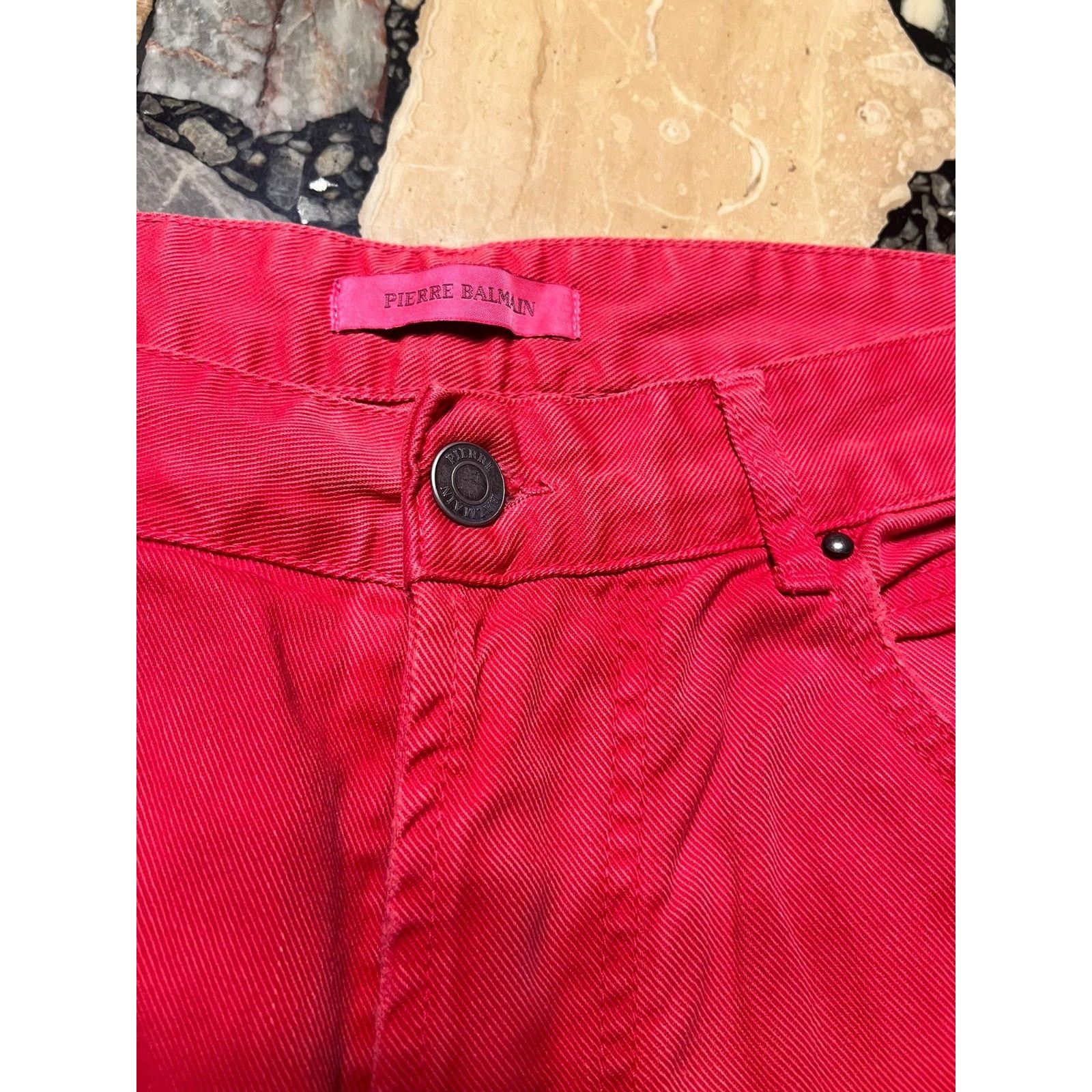 Pierre Balmain Pierre Balmain Red Jeans Waist 36" Size 36-50 Size US 36 / EU 52 - 2 Thumbnail