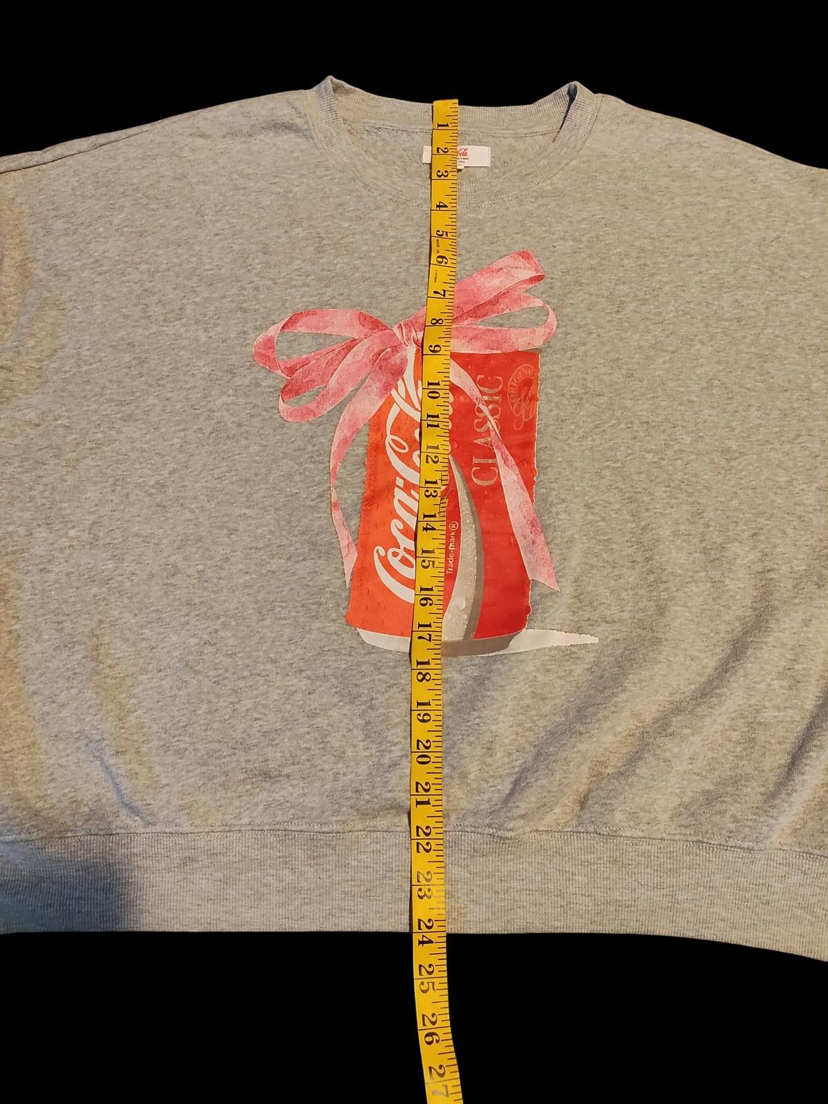 Coca Cola Coca-Cola Men's Grey Sweatshirt with Can and Bow Graphic XXL Size US XXL / EU 58 / 5 - 4 Thumbnail
