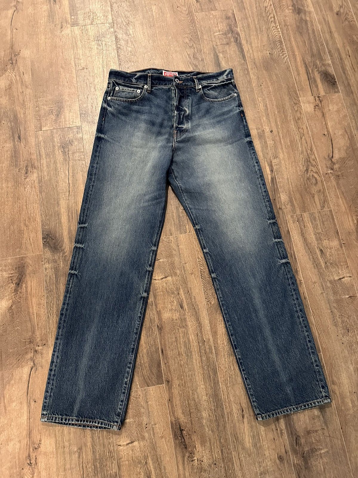 image of Kenzo Indigo Denim Jeans in Blue, Men's (Size 34)