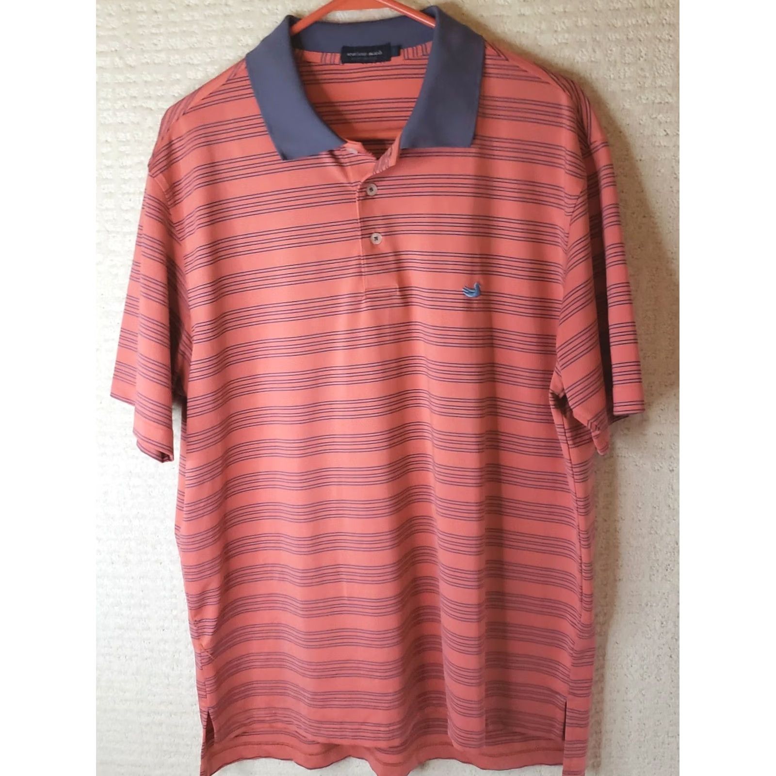 Vintage Southern Marsh Polo Shirt Coral Blue Striped Short Sleeve Men's L Regular Breathable Stretch Embroidered Logo Shirt Navy? Size US L / EU 52-54 / 3 - 2 Thumbnail