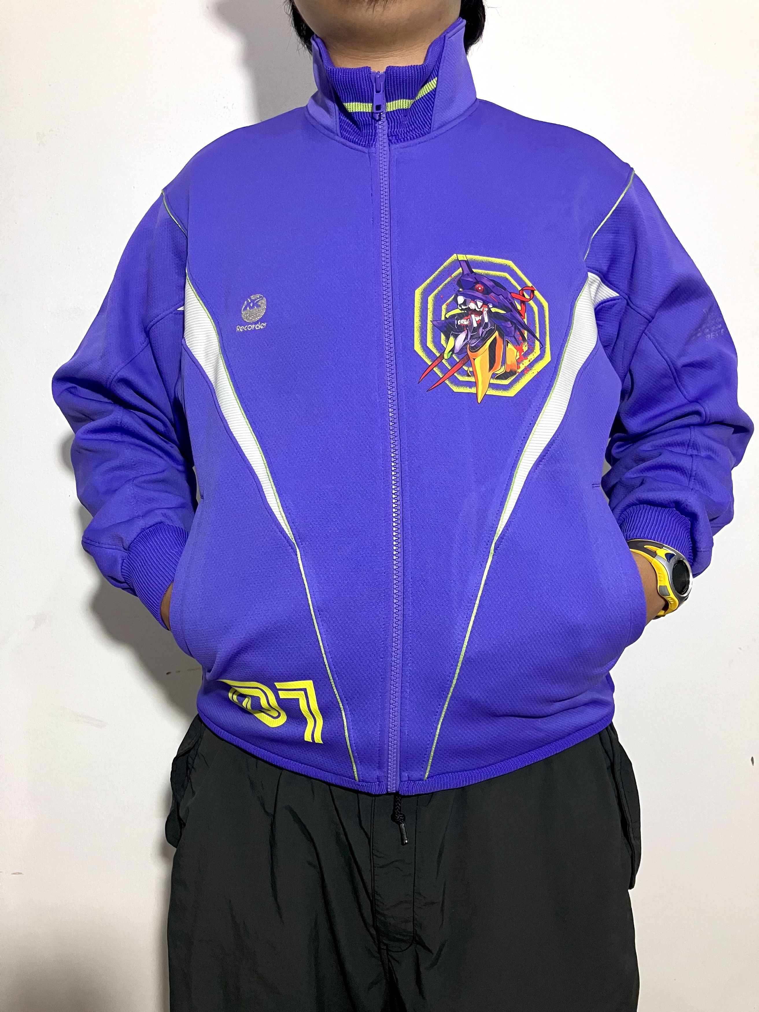 Anime Rework Jersey Anime Evangelion in Purple Asics Tracktop Size US XL / EU 56 / 4 - 2 Thumbnail