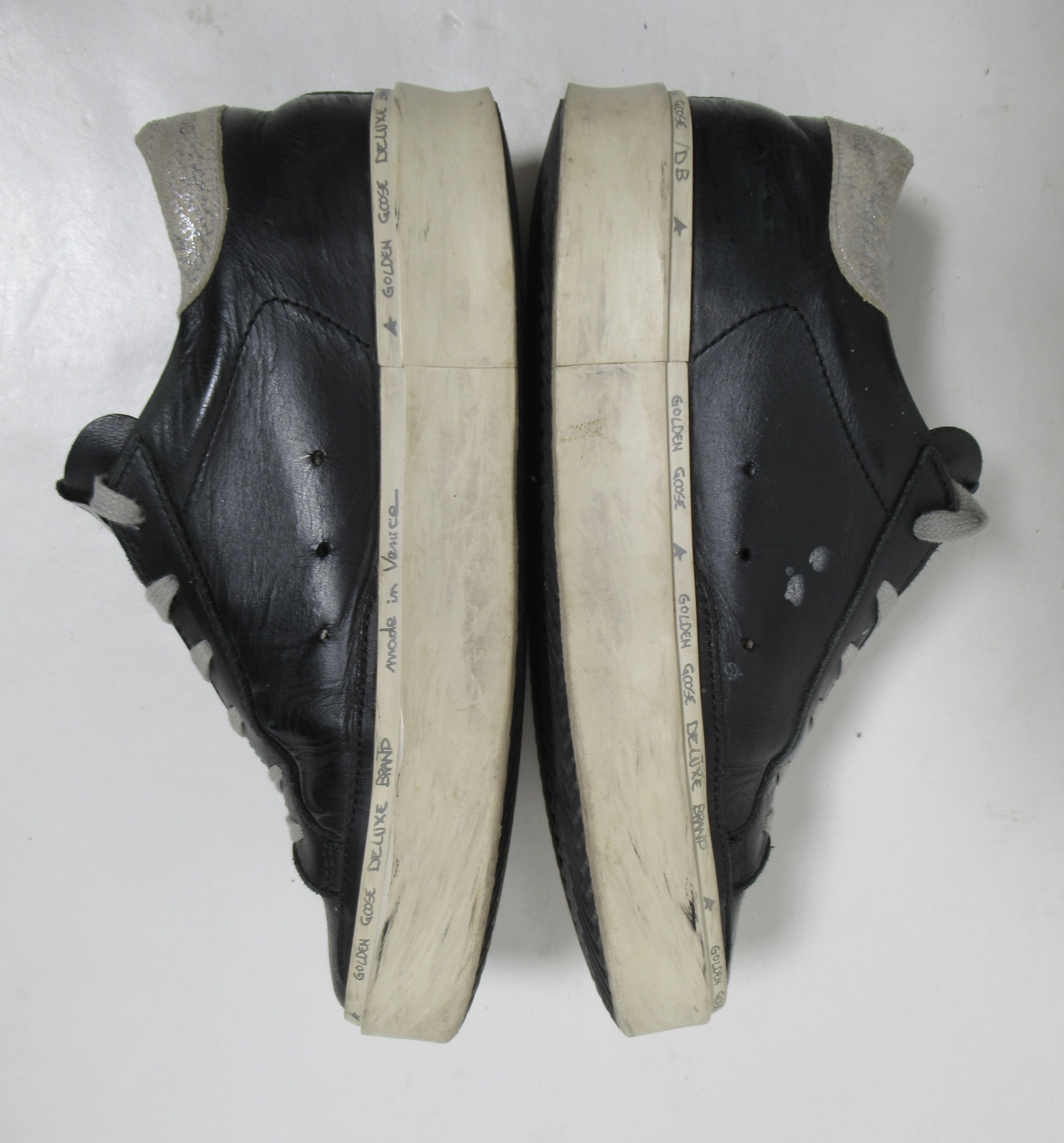 Golden Goose Golden Goose Hi Star Black Leather Silver Star Silver Heel Size US 5 / IT 35 - 9 Thumbnail