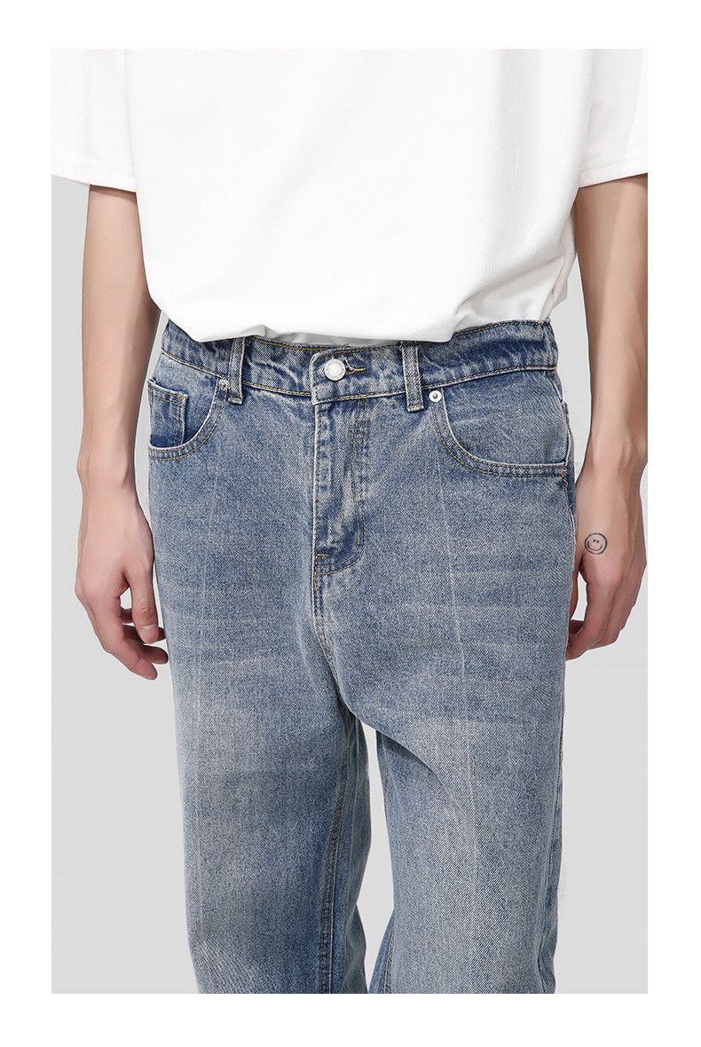 Japanese Brand × Jean Loose elastic waist straight leg simple washed jeans Size US 32 / EU 48 - 6 Thumbnail