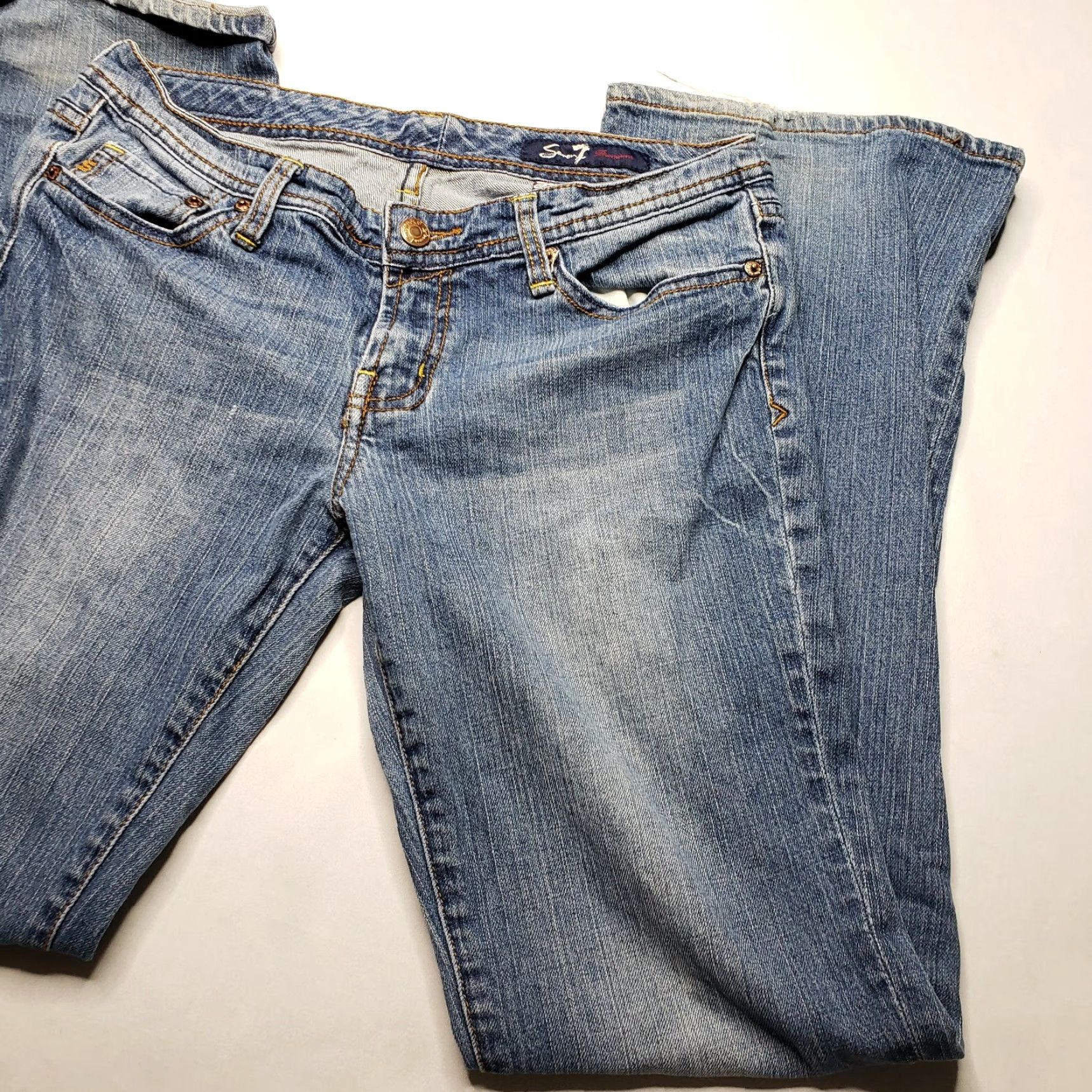 Vintage Seven 7 Premium Jeans Womens Sz 32 Medium Wash Pants Jeans Size 24" / US 00 / IT 34 - 3 Thumbnail