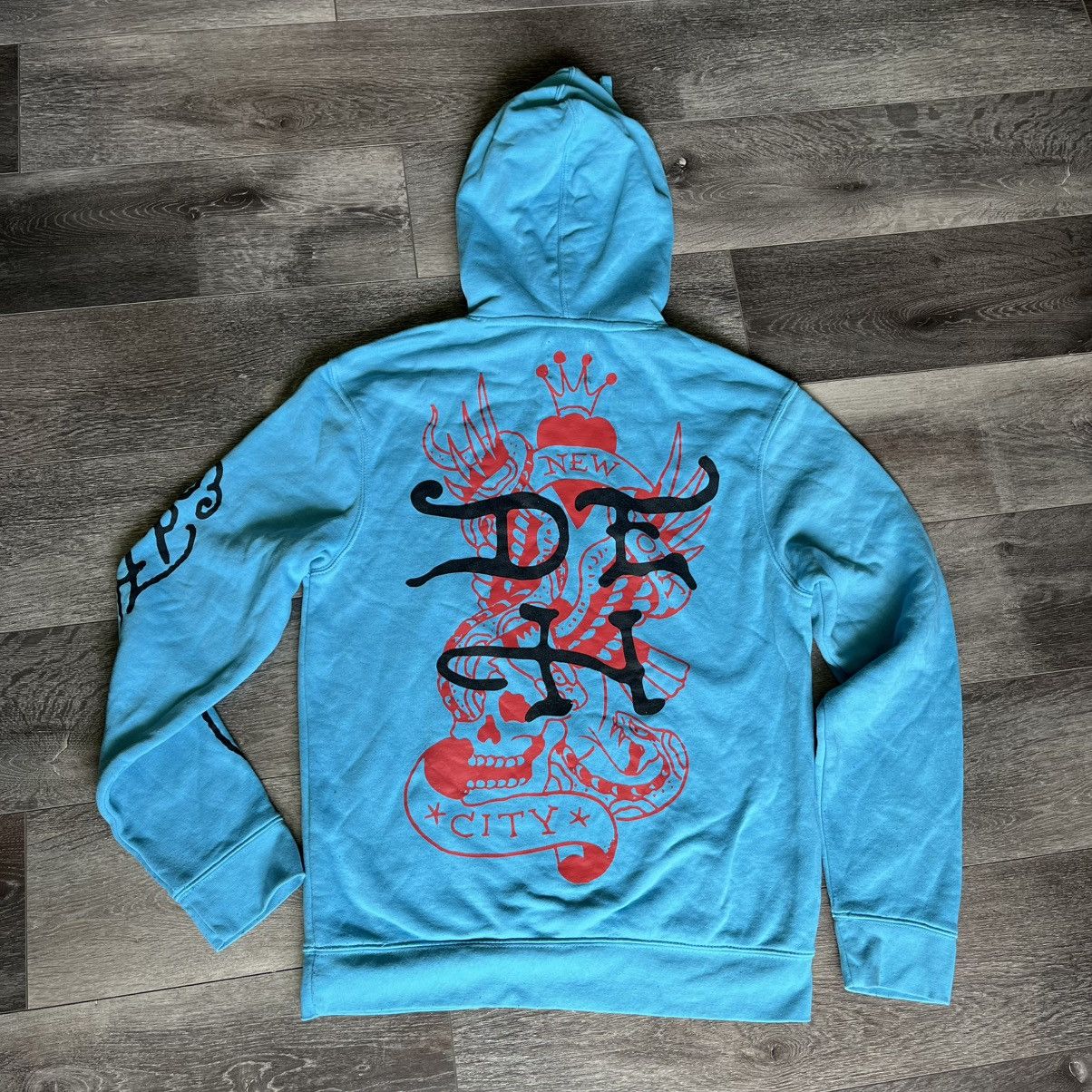 Ed Hardy Vintage Ed Hardy Tattoo Flaming Skull Graphic Logo Hoodie Size US S / EU 44-46 / 1 - 2 Thumbnail