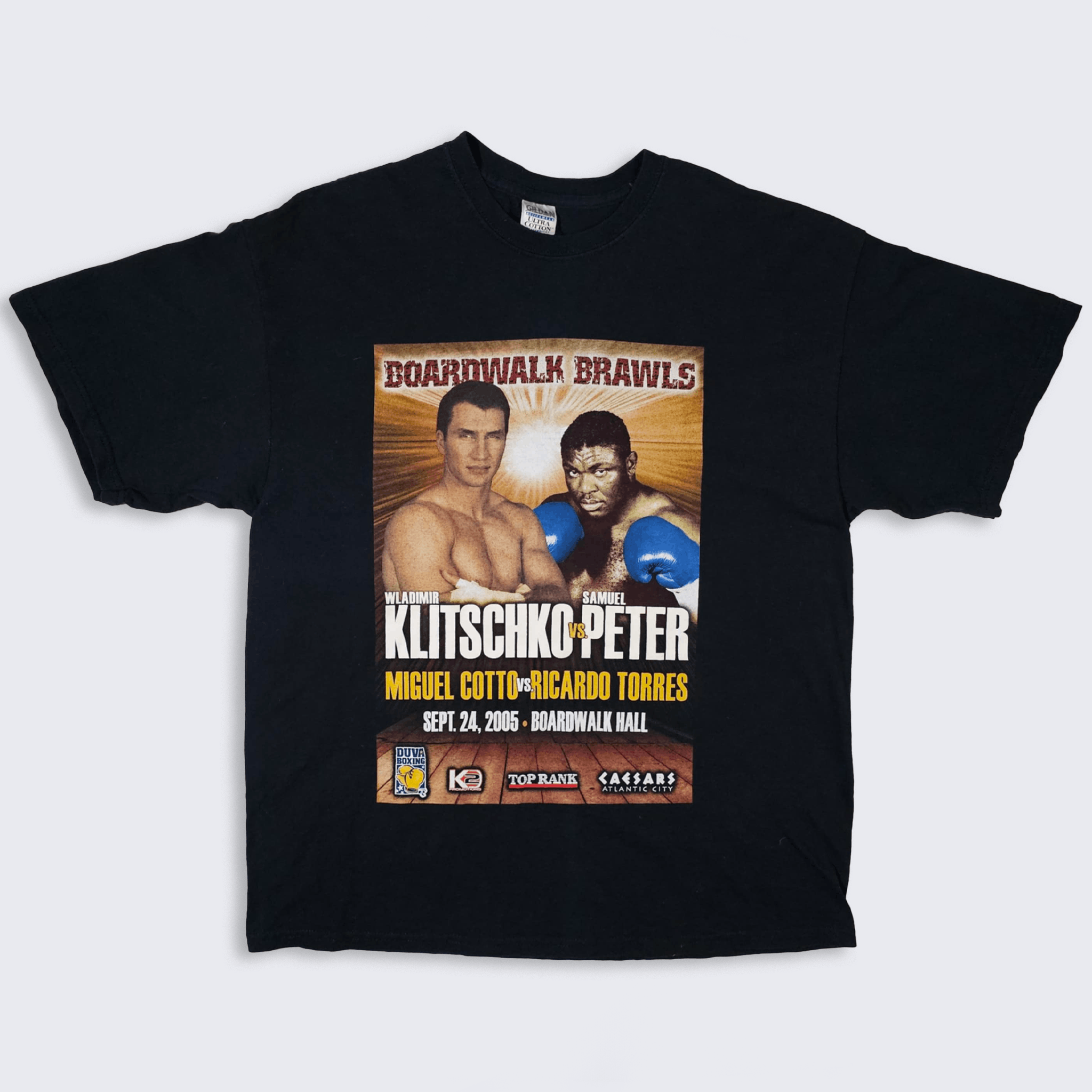 Vintage Klitschko vs Peter Vintage Y2K Boardwalk Boxing T-Shirt Size US XL / EU 56 / 4 - 1 Thumbnail