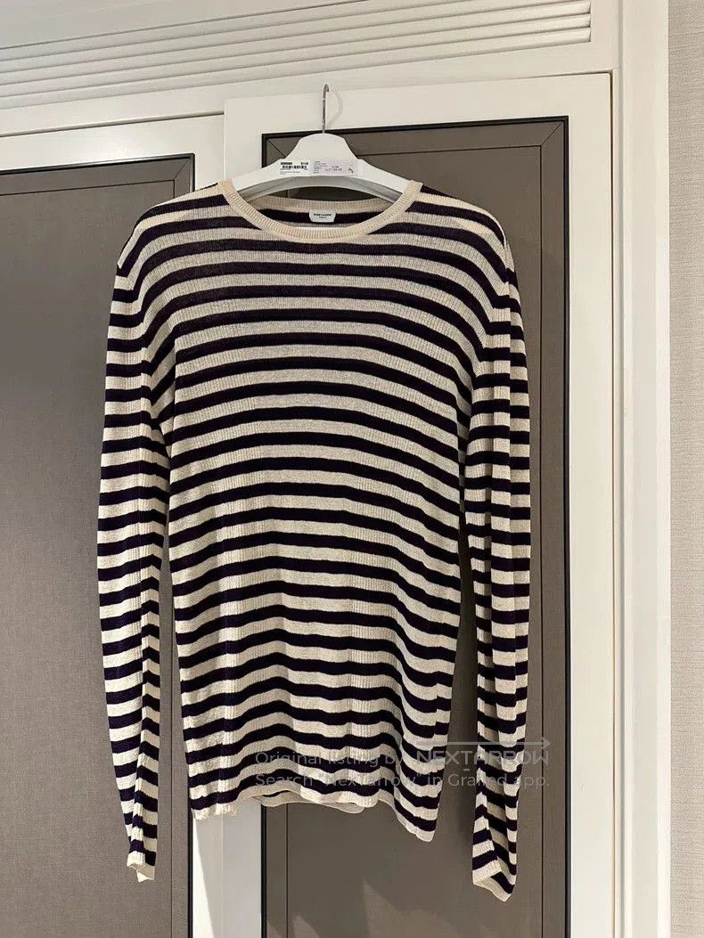 Saint Laurent Paris Saint Laurent Paris Striped Knit Sweater. Size US XL / EU 56 / 4 - 1 Thumbnail