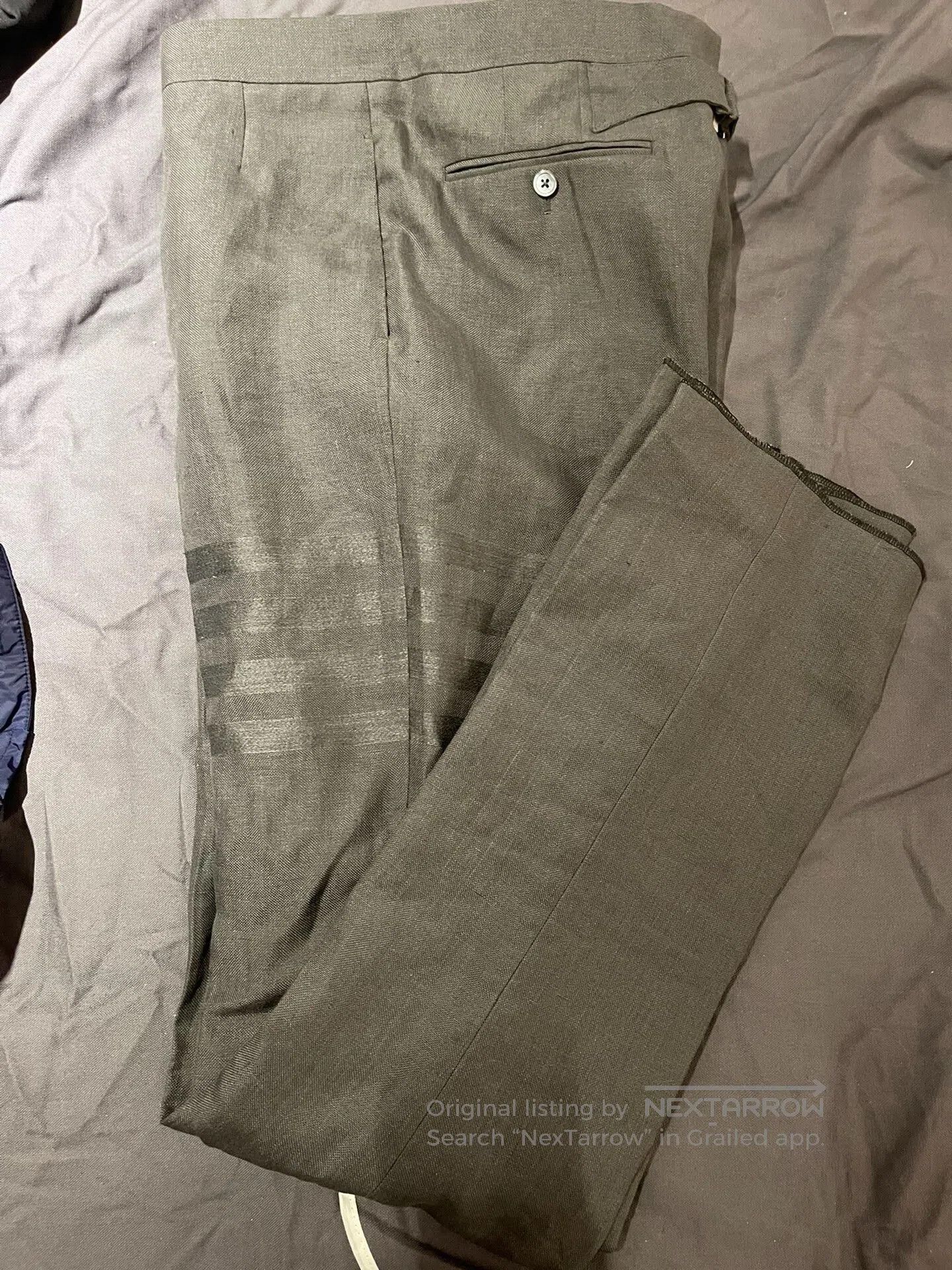 Thom Browne thom browne gray linen trousers size 3. Size US 34 / EU 50 - 1 Thumbnail