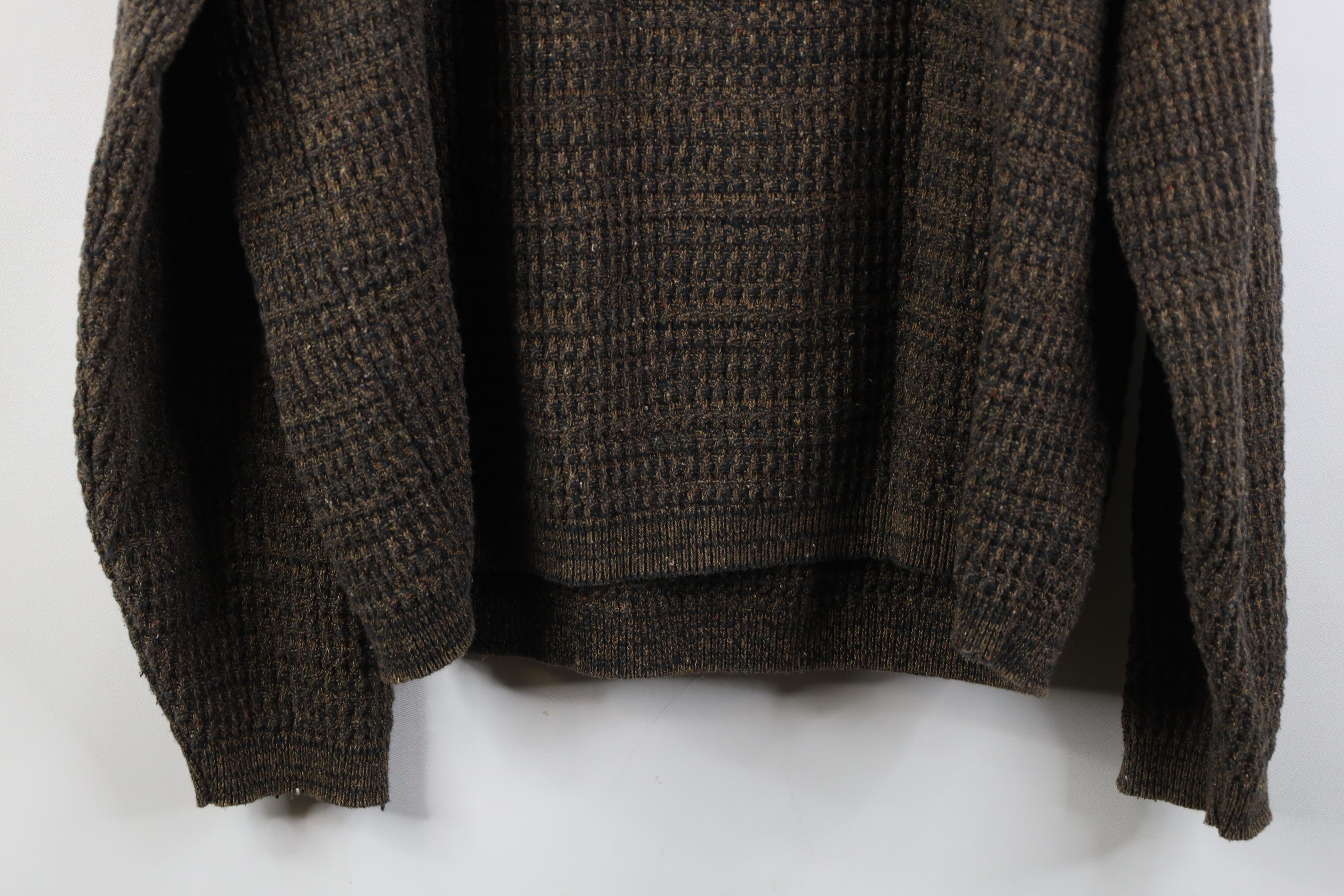 Vintage Vintage 90s Streetwear Ribbed Knit Henley Sweater Brown Size US XL / EU 56 / 4 - 11 Thumbnail