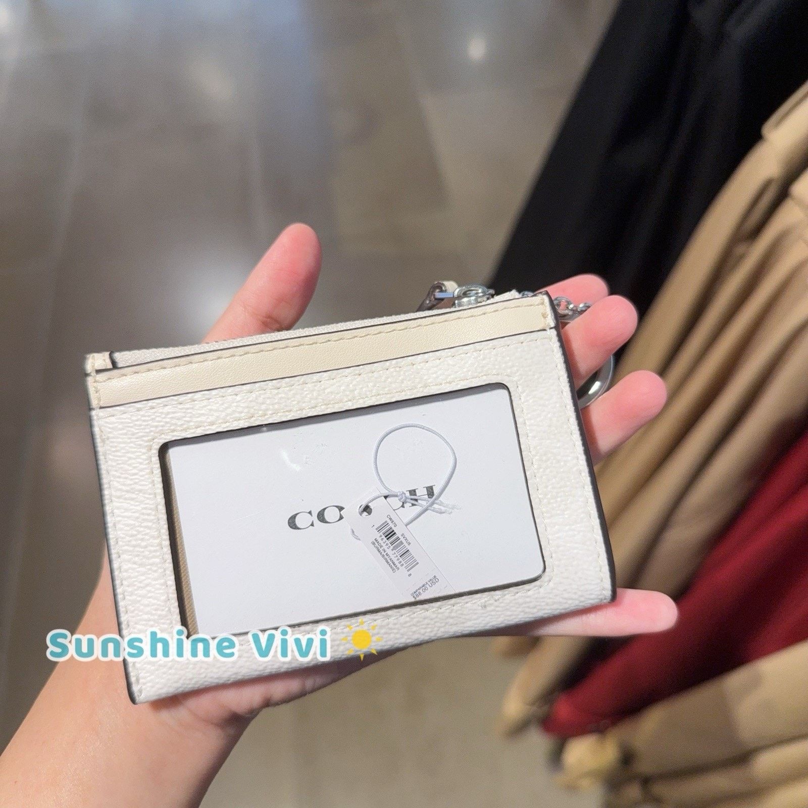 Coach NWT Coach Mini Skinny ID Case CW870 Signature Canvas Silver Size ONE SIZE - 3 Thumbnail