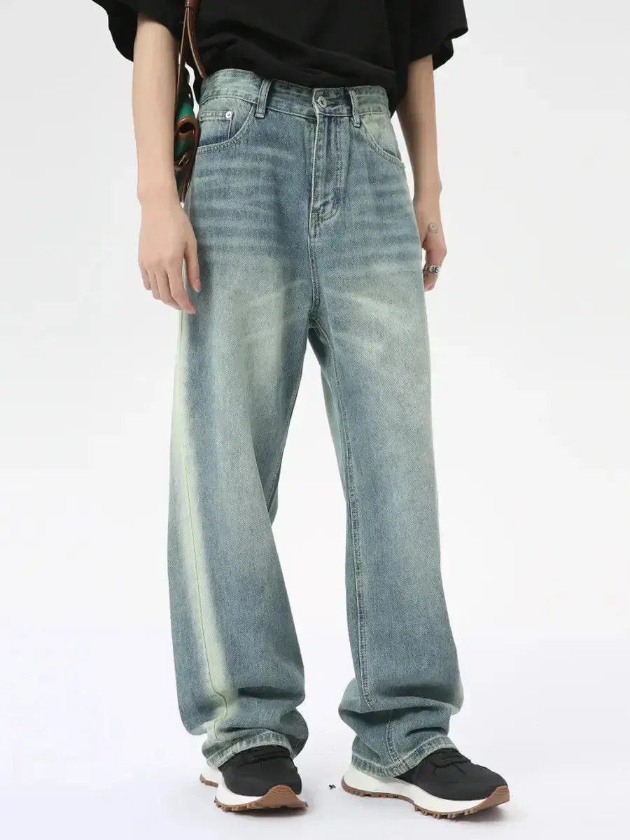 Japanese Brand Retro loose straight leg high street jeans Size US 32 / EU 48 - 5 Thumbnail