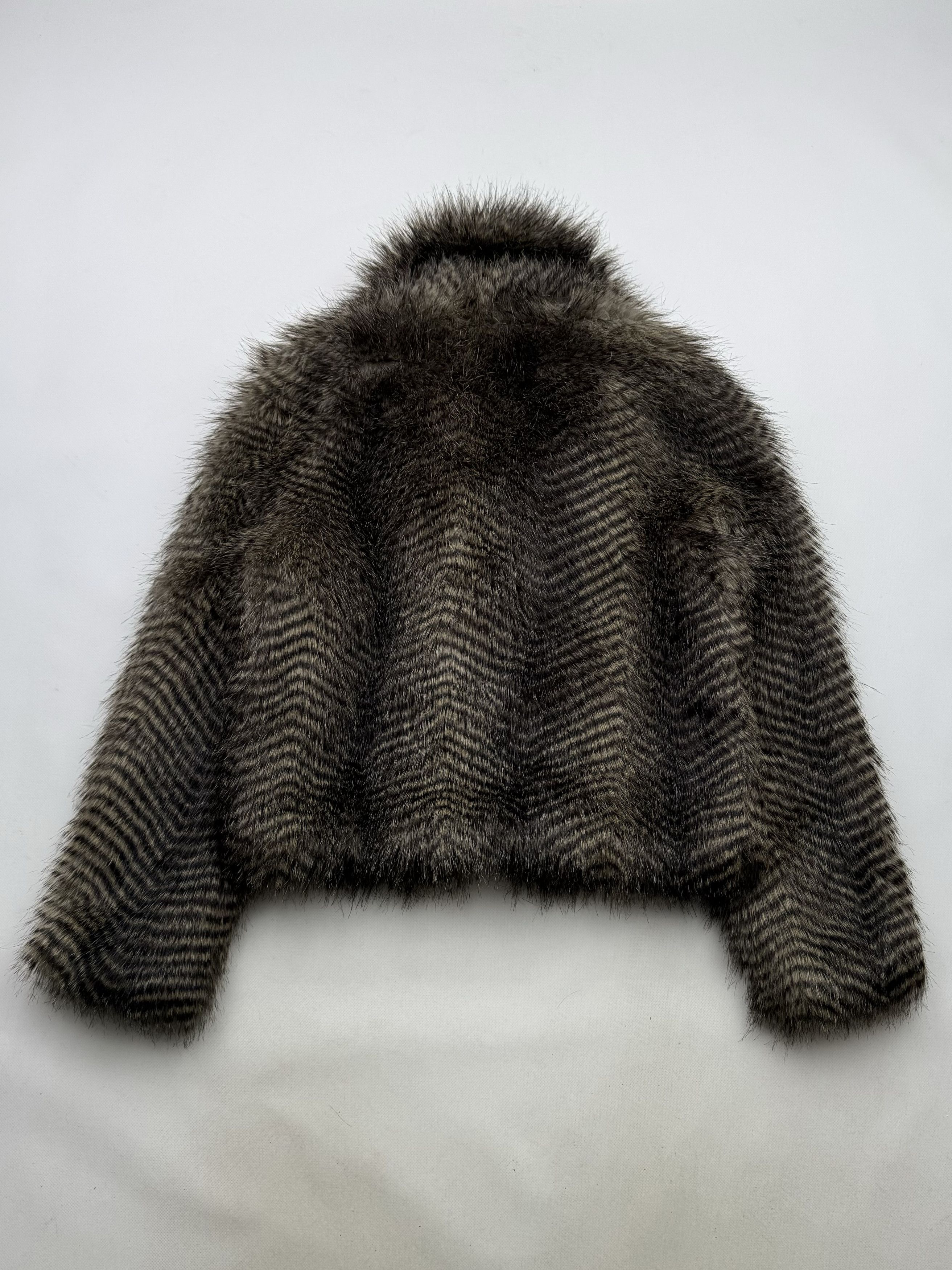 Vintage 00's Faux Fur Cropped Jacket B103 E2(V417) Size L / US 10 / IT 46 - 7 Thumbnail