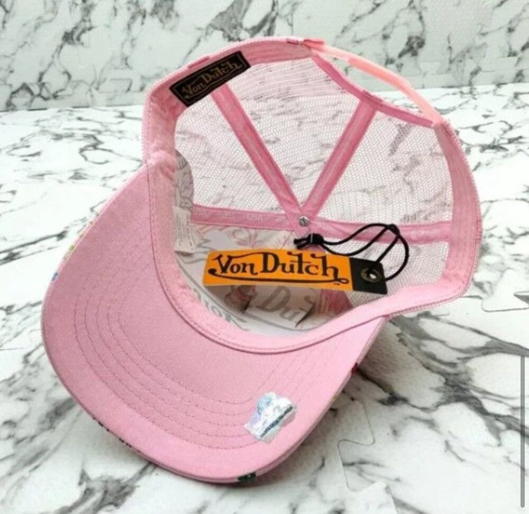 Von Dutch Von Dutch Pink All-Over Trucker Hat Size ONE SIZE - 5 Thumbnail