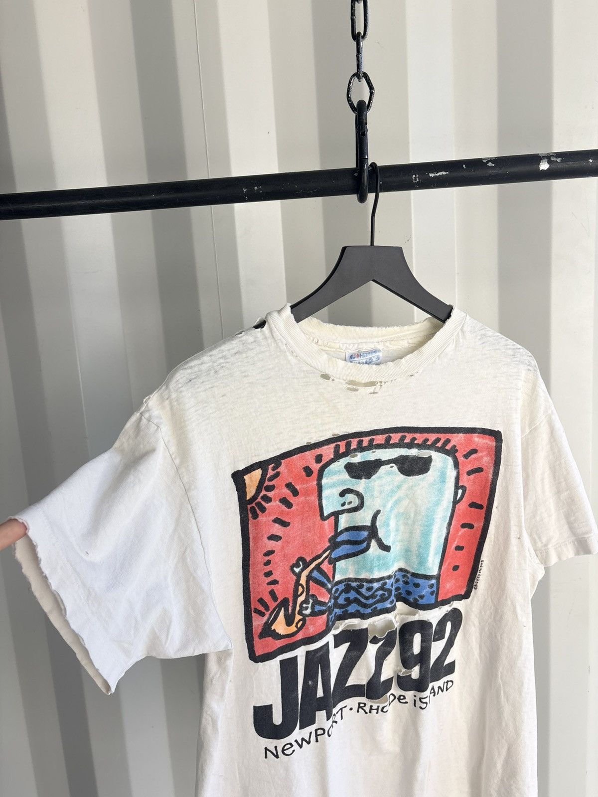 Vintage Vintage Jazz 92 Shirt Faded Distress Art Tee Grunge BAND Size US L / EU 52-54 / 3 - 4 Thumbnail