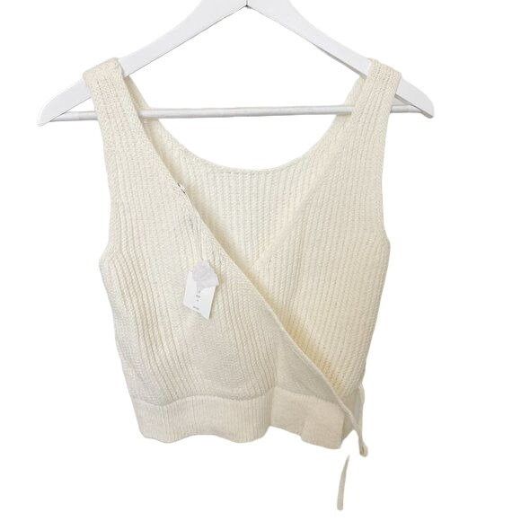 Vince Vince Ivory Crossover V-Back Scoop Neck Sweater Tank Size XS / US 0-2 / IT 36-38 - 6 Thumbnail