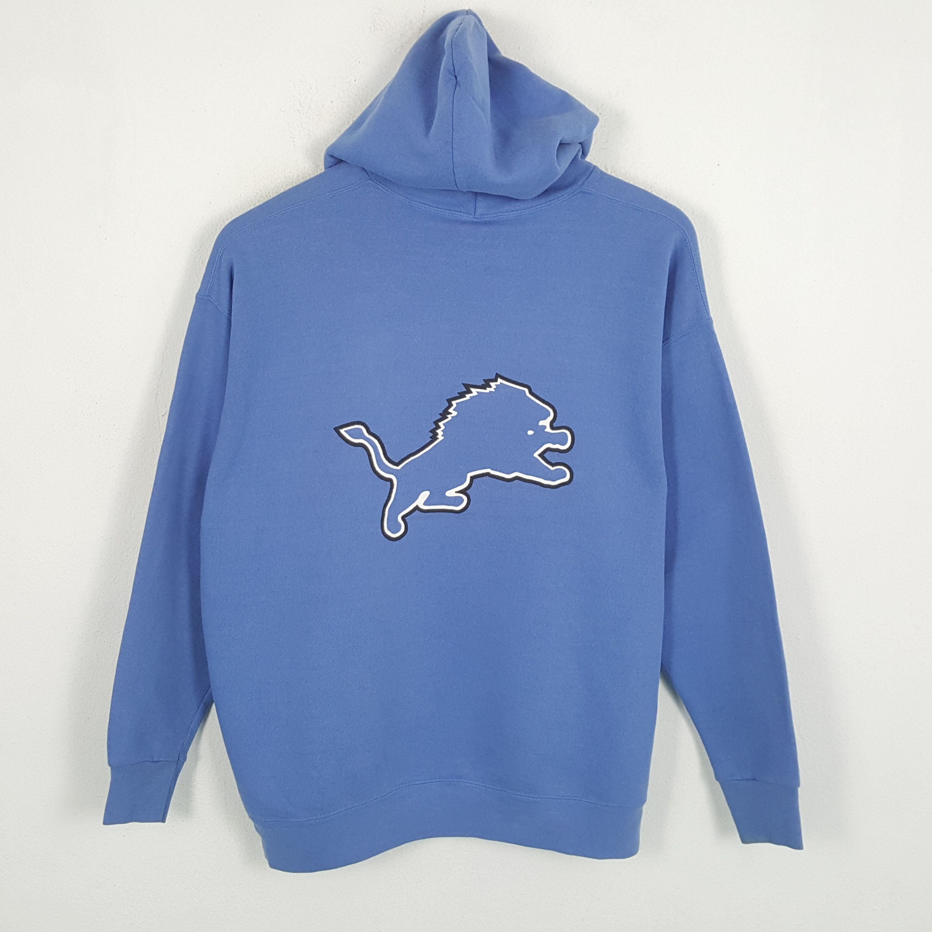 image of America x Nfl Lions National Football League Logo Design Hoodies in Blue, Men's (Size 2XL)