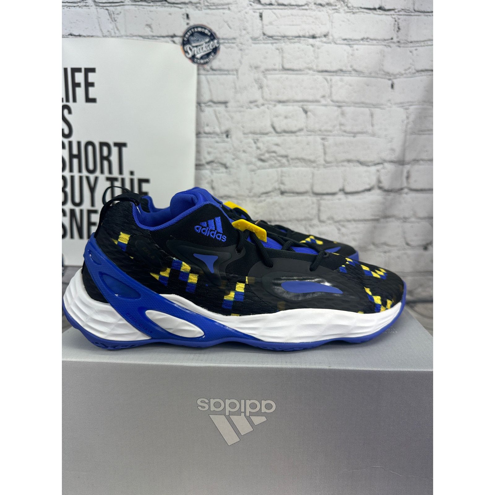 Adidas Adidas Exhibit A Low Basketball Shoes Mens 11 Blue Black Size US 11 / EU 44 - 5 Thumbnail