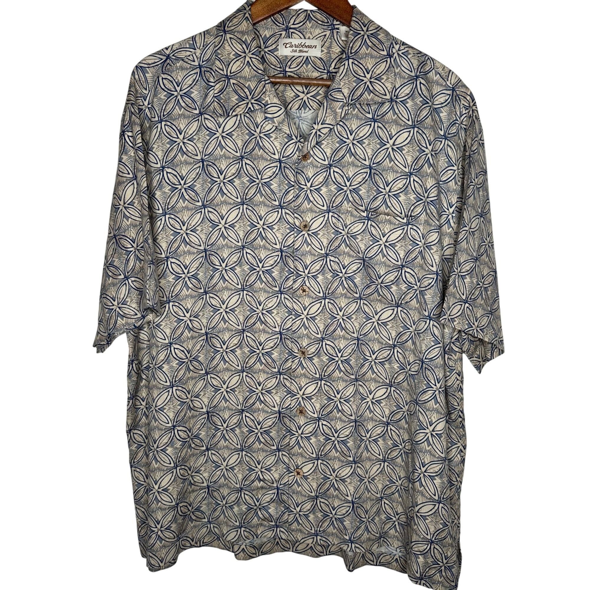 Caribbean Caribbean Silk blend button up Camp shirt geometric patter S Size US XL / EU 56 / 4 - 1 Thumbnail