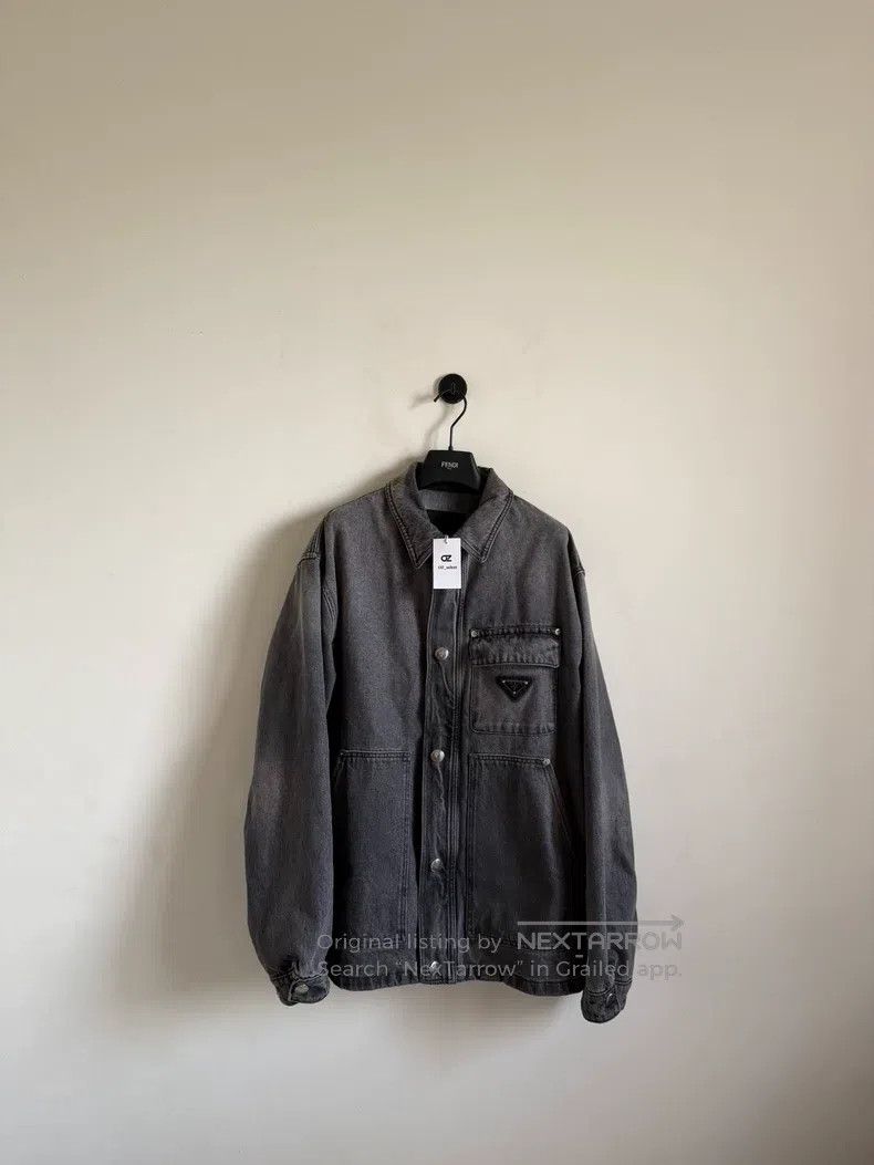 Prada Prada Pocket metal triangle logo gray washed single-breast Size US L / EU 52-54 / 3 - 1 Thumbnail
