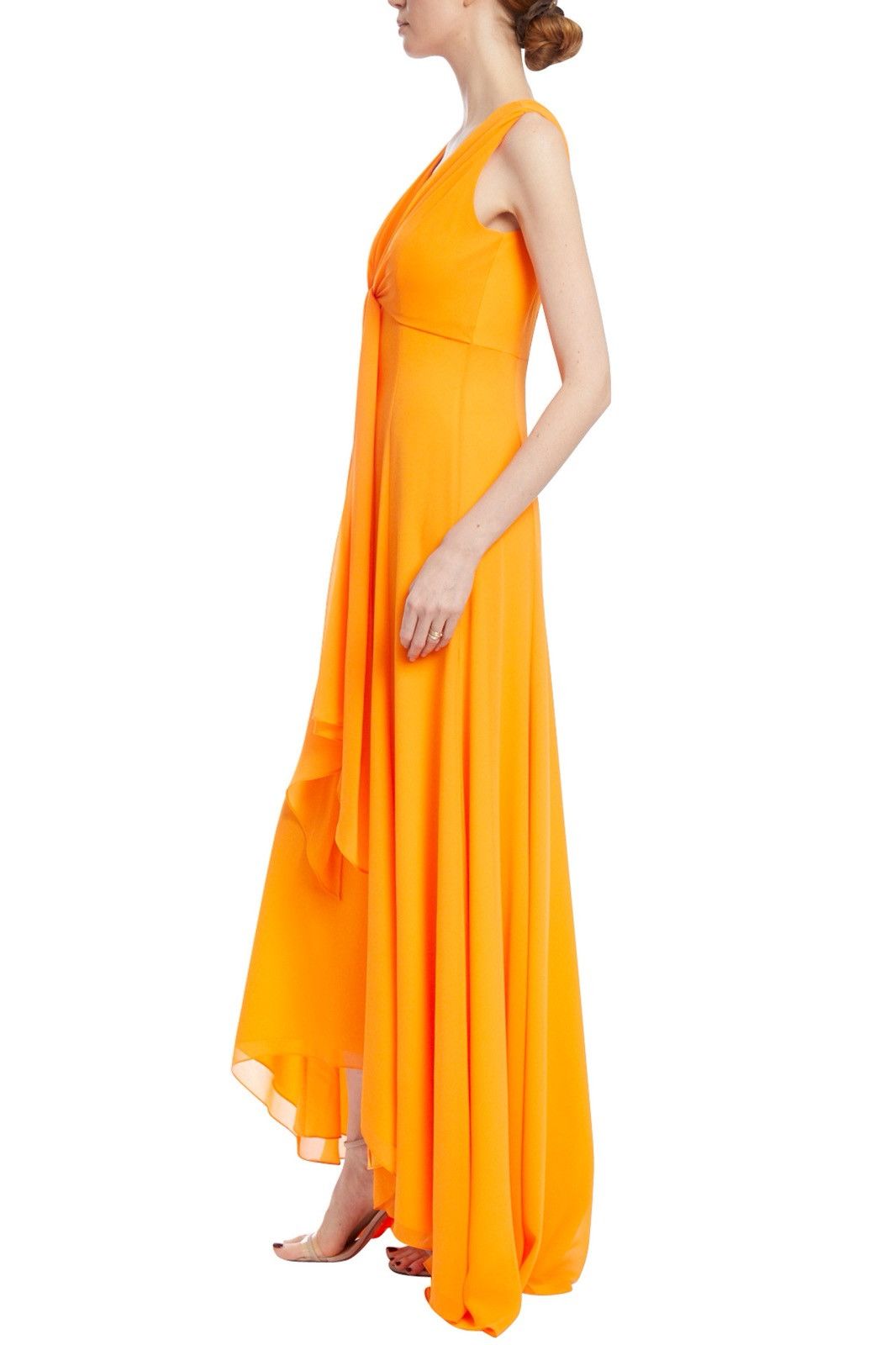 Badgley Mischka NWT Badgley Mischka Orange Front Knot Sleeveless Gown 6 Size M / US 6-8 / IT 42-44 - 2 Thumbnail