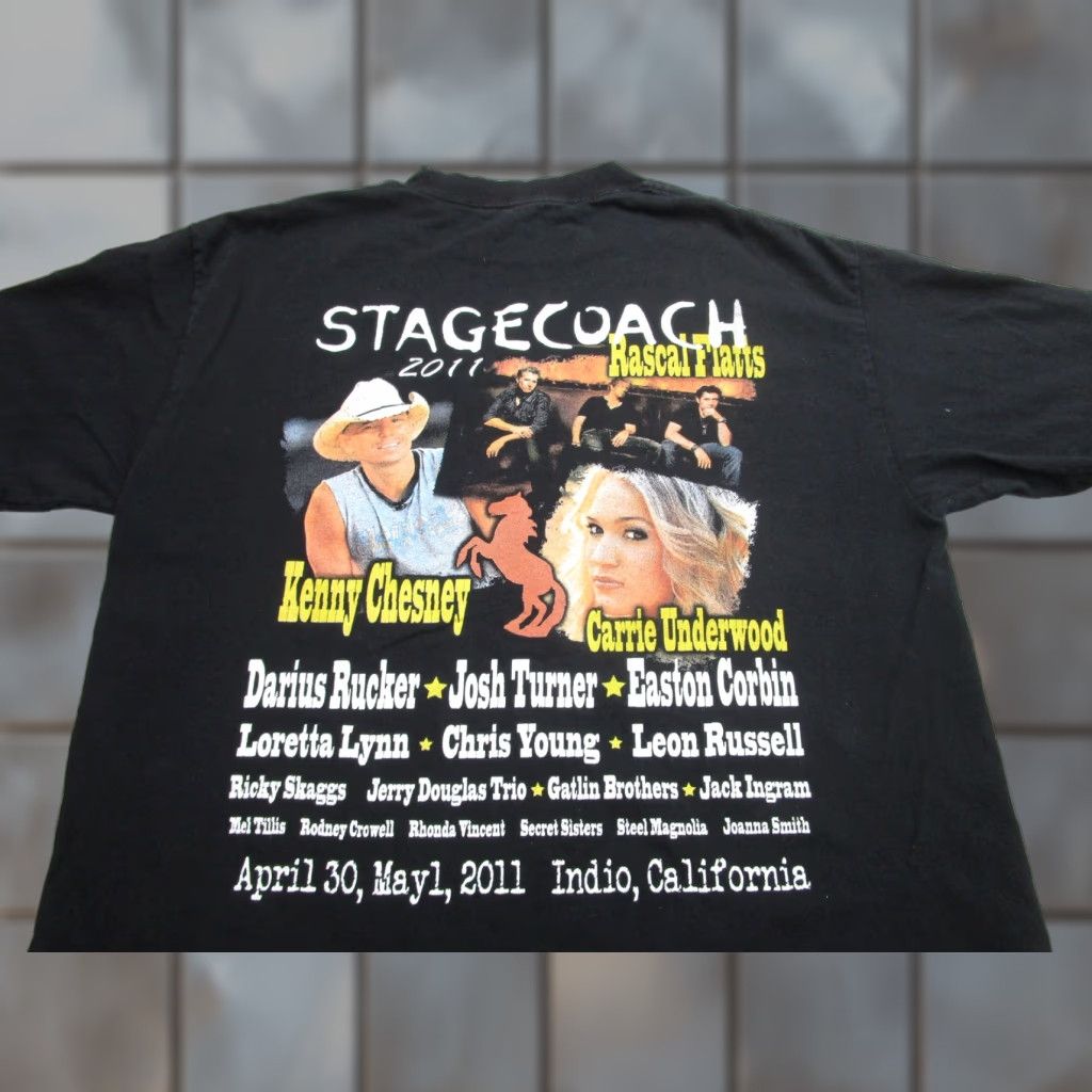 Fruit Of The Loom VINTAGE Stagecoach Shirt Mens M Black 2011 Indio California Country Festival Tee Size US M / EU 48-50 / 2 - 1 Thumbnail