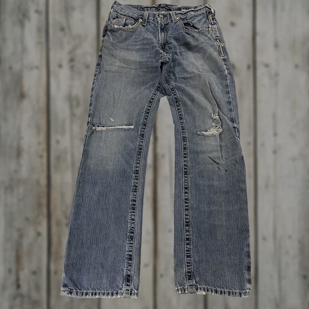 Ariat Ariat Jeans DISTRESSED Slim Straight 100% Cotton 10012703 Jeans Men 32x34 Blue Denim Slim Distressed Modern 90s Mens Size US 30 / EU 46 - 1 Thumbnail