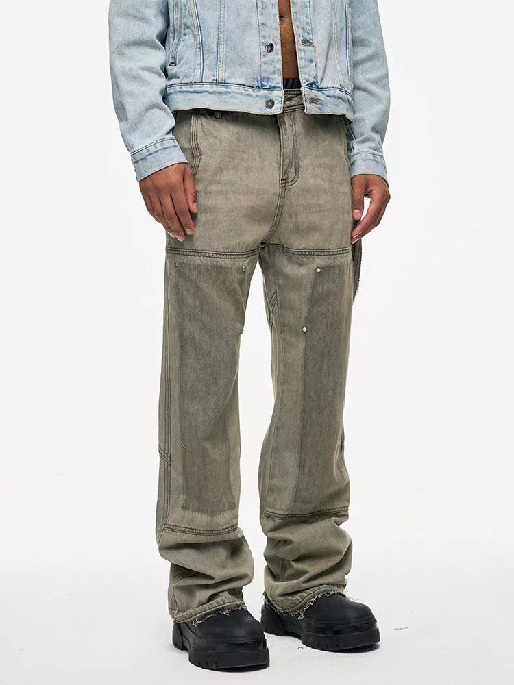 Japanese Brand × Jean High Street Vintage Washed Deconstructed Patchwork Jeans Size US 33 - 3 Thumbnail