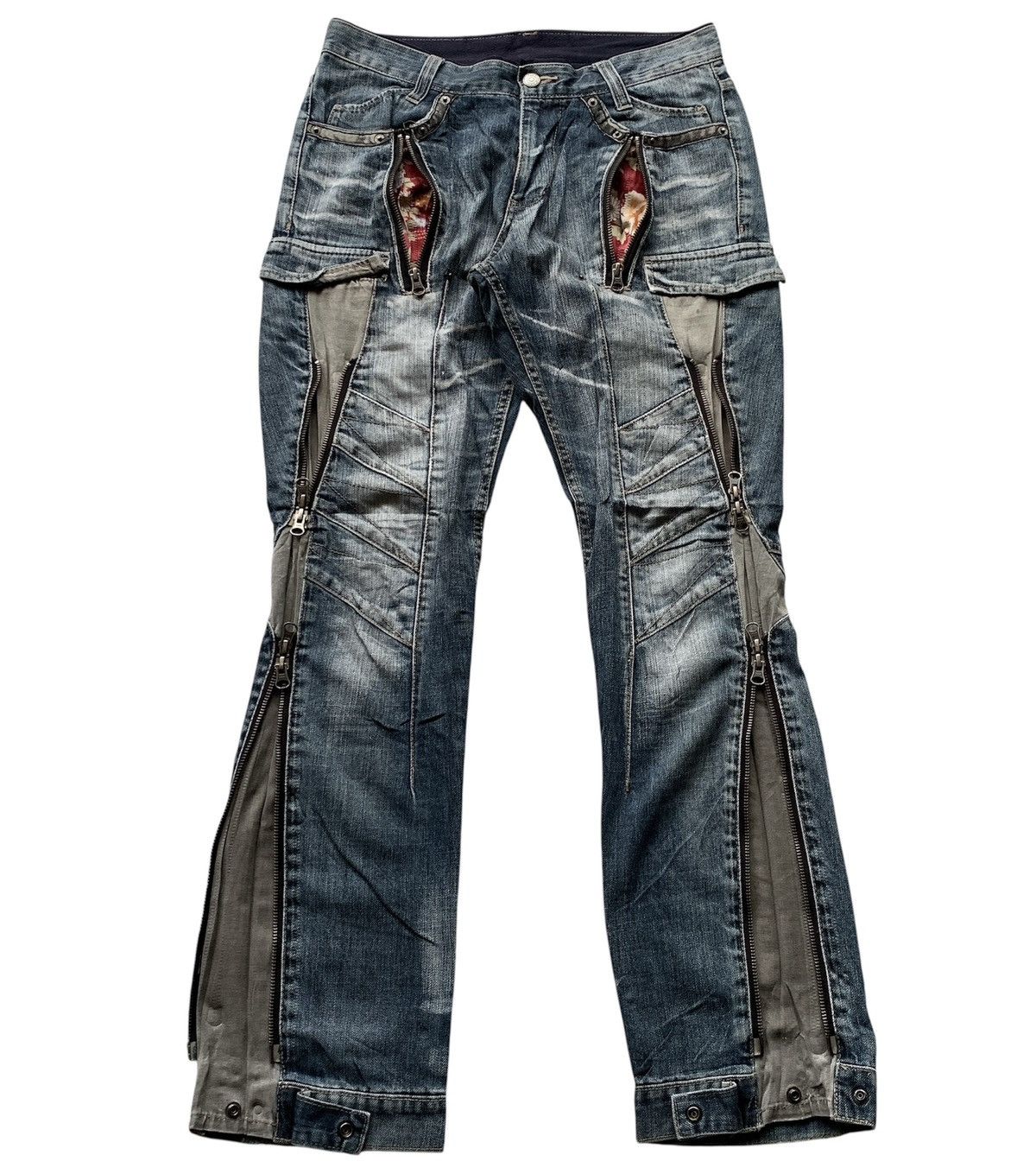 PPFM Multizipper Bondage Punk ifsix LGB Biker Denim Pants