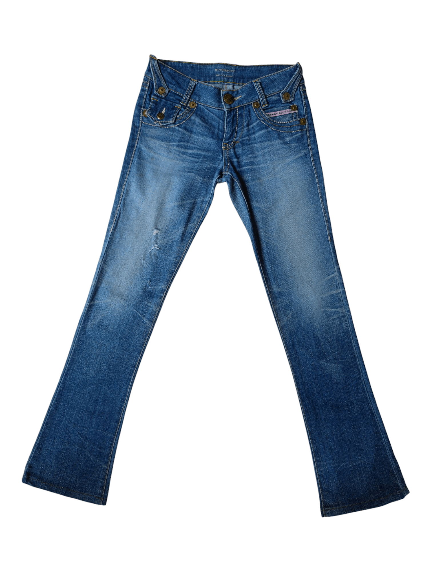 Burberry × Vintage Burberry London Blue Label Vintage Streetwear Denim Bootcut Size 25" / US 0 / IT 36 - 1 Thumbnail