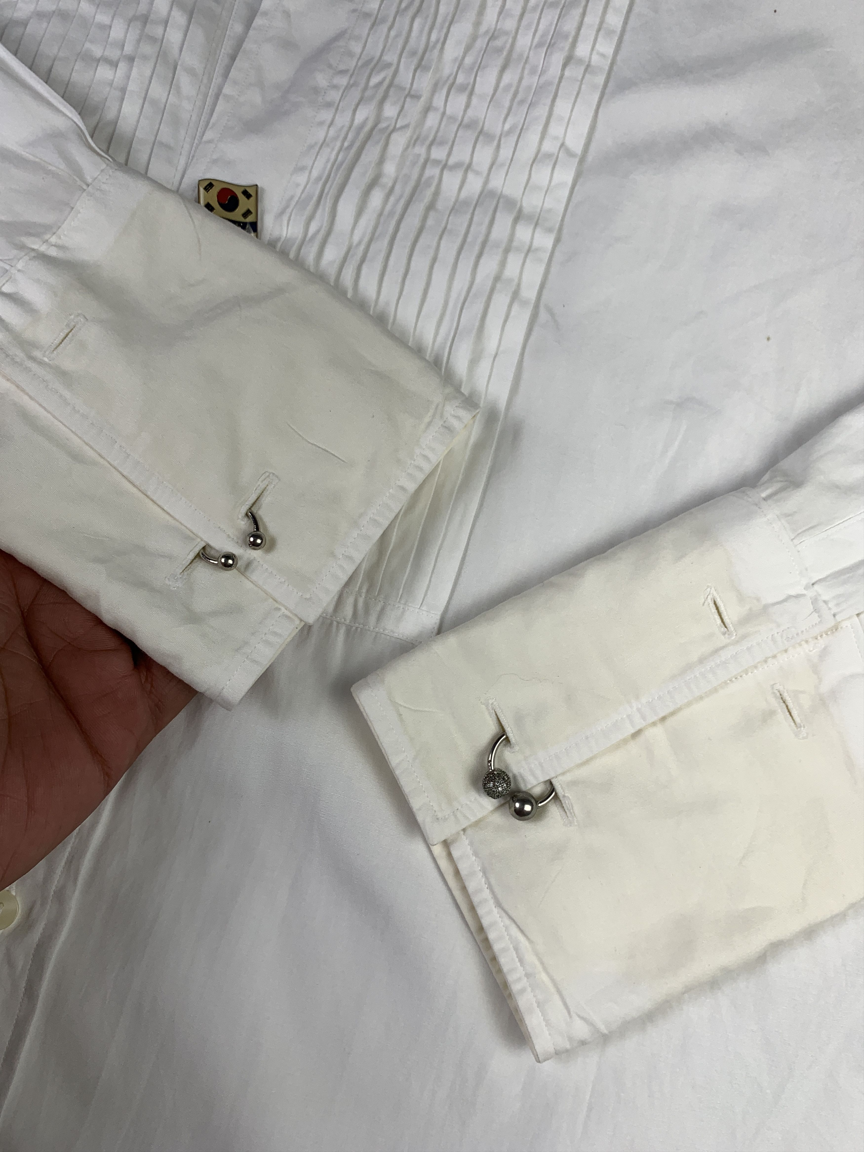 Japanese Brand Social White Formal Suit Shirt (L) Size US L / EU 52-54 / 3 - 3 Thumbnail