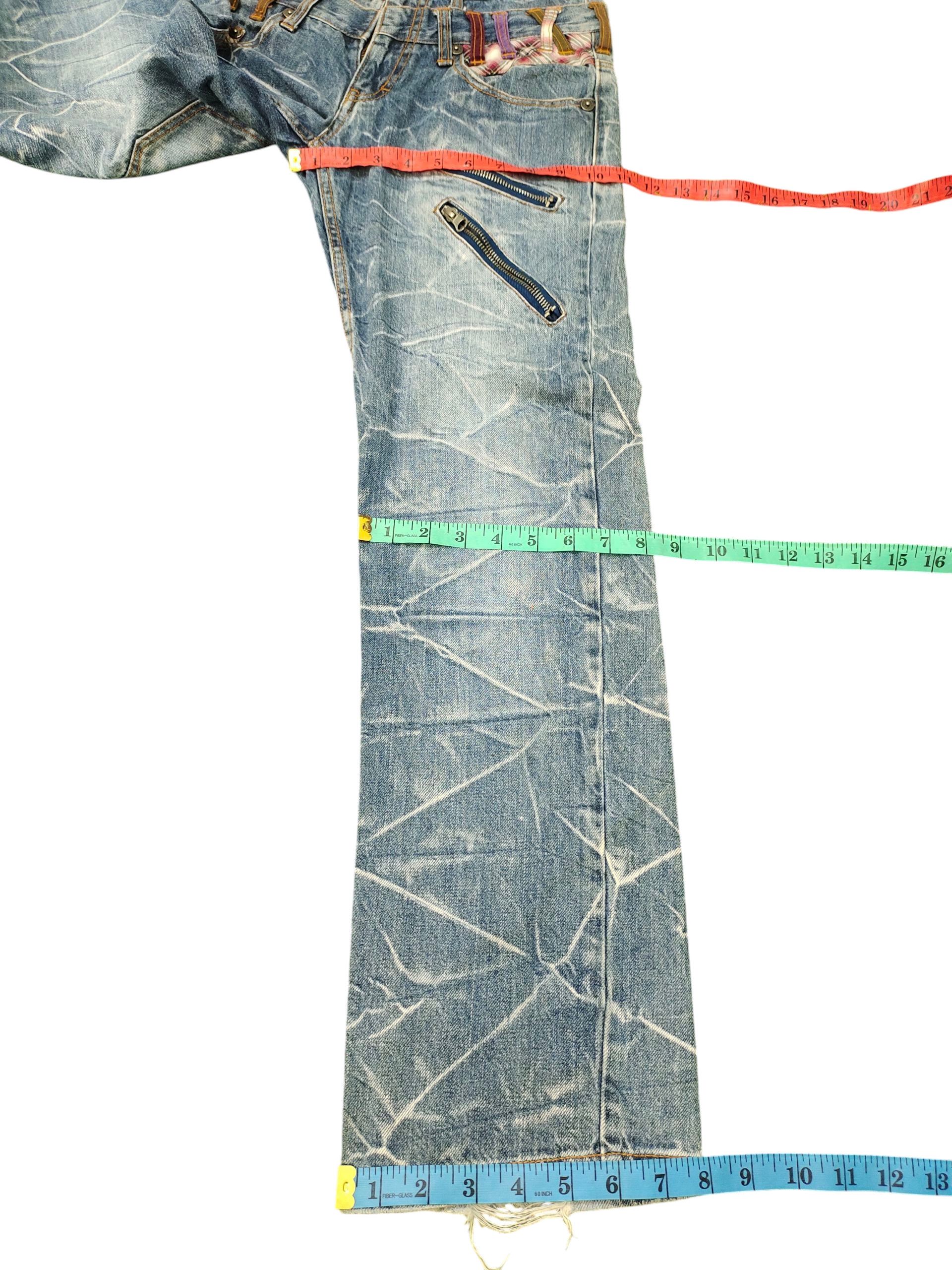 Japanese Brand Vintage Nylaus Japan Double Waist Clawmark Honeycomb Jeans Size US 30 / EU 46 - 16 Thumbnail