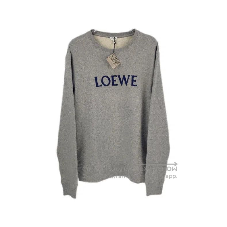 Loewe Loewe Grey woolen sweater with woven logo Size XL / US 12-14 / IT 48-50 - 1 Thumbnail