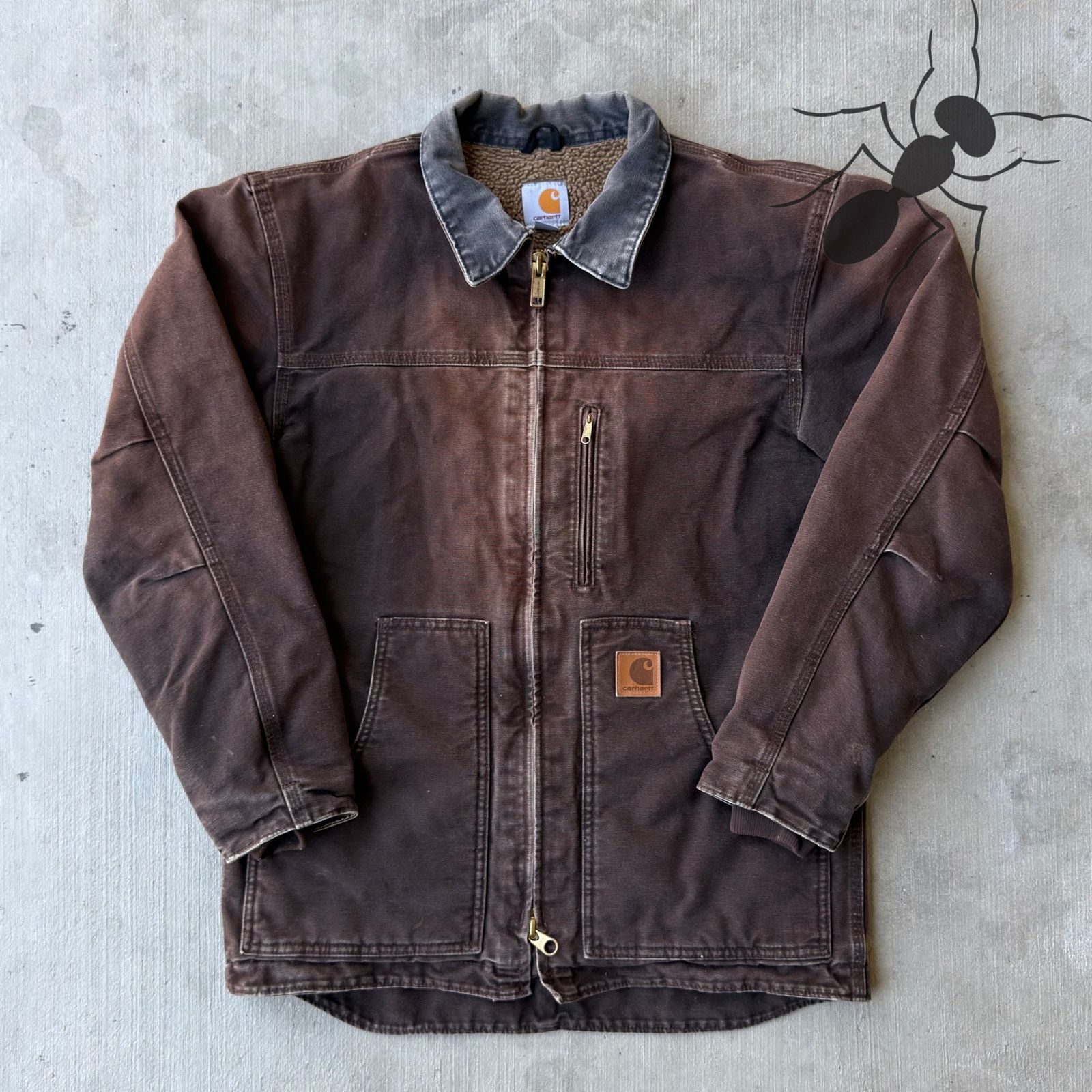 Carhartt C61 DKB brown chore work wear jacket