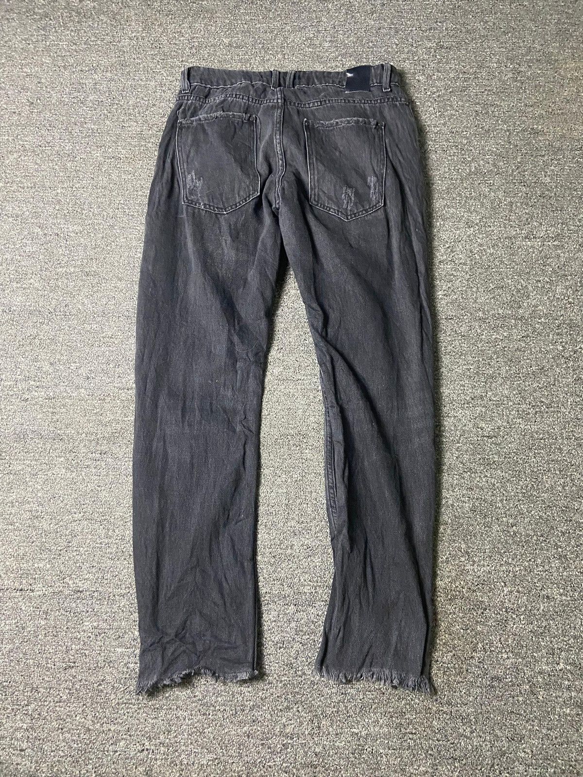 Zara Zara Basic 1975 Acid Black Distressed Ripped Jeans (165) Size US 30 / EU 46 - 2 Thumbnail