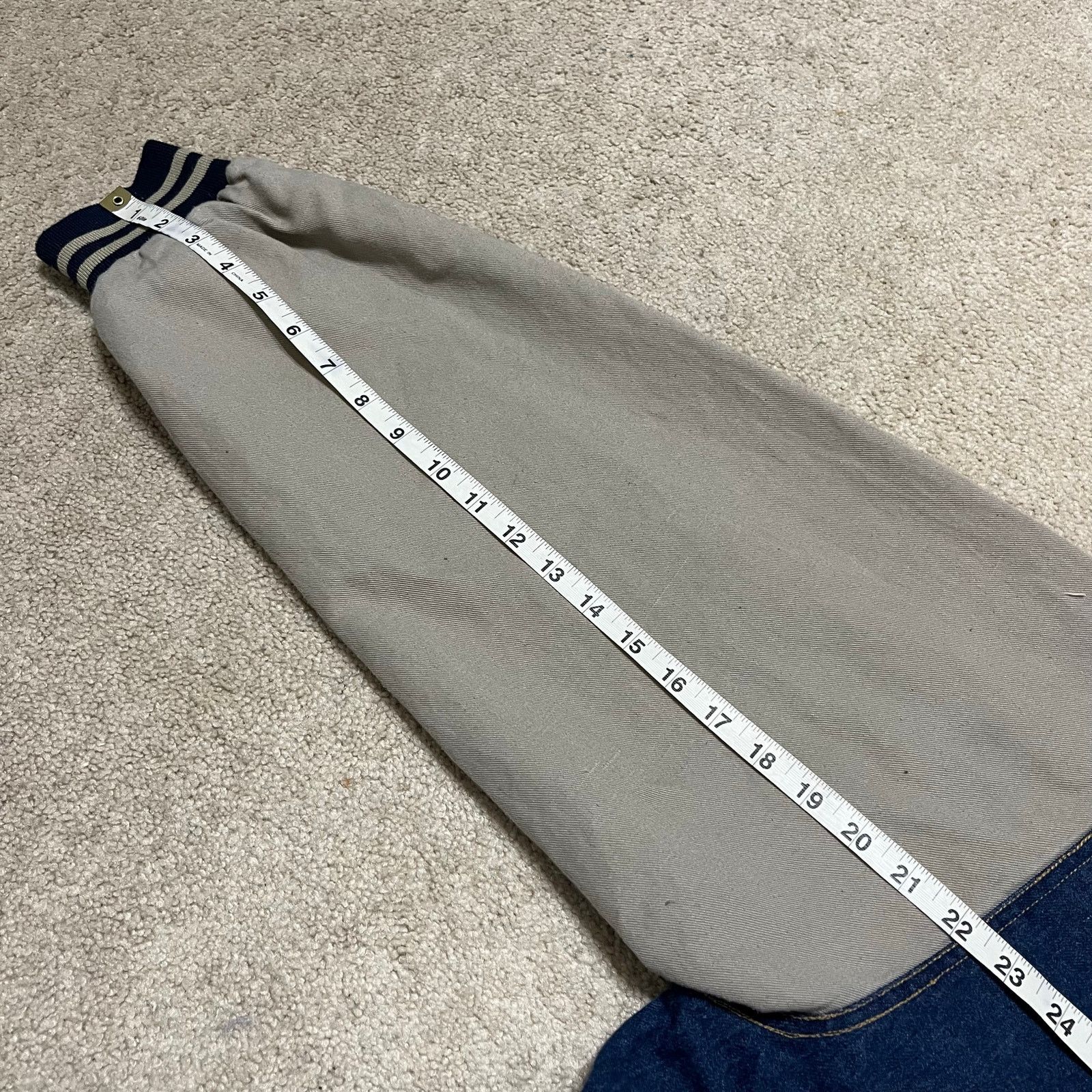 Other Vintage Jon Lauren Apparel Denim Canvas Sleeve Bomber Jacket Size US L / EU 52-54 / 3 - 5 Thumbnail