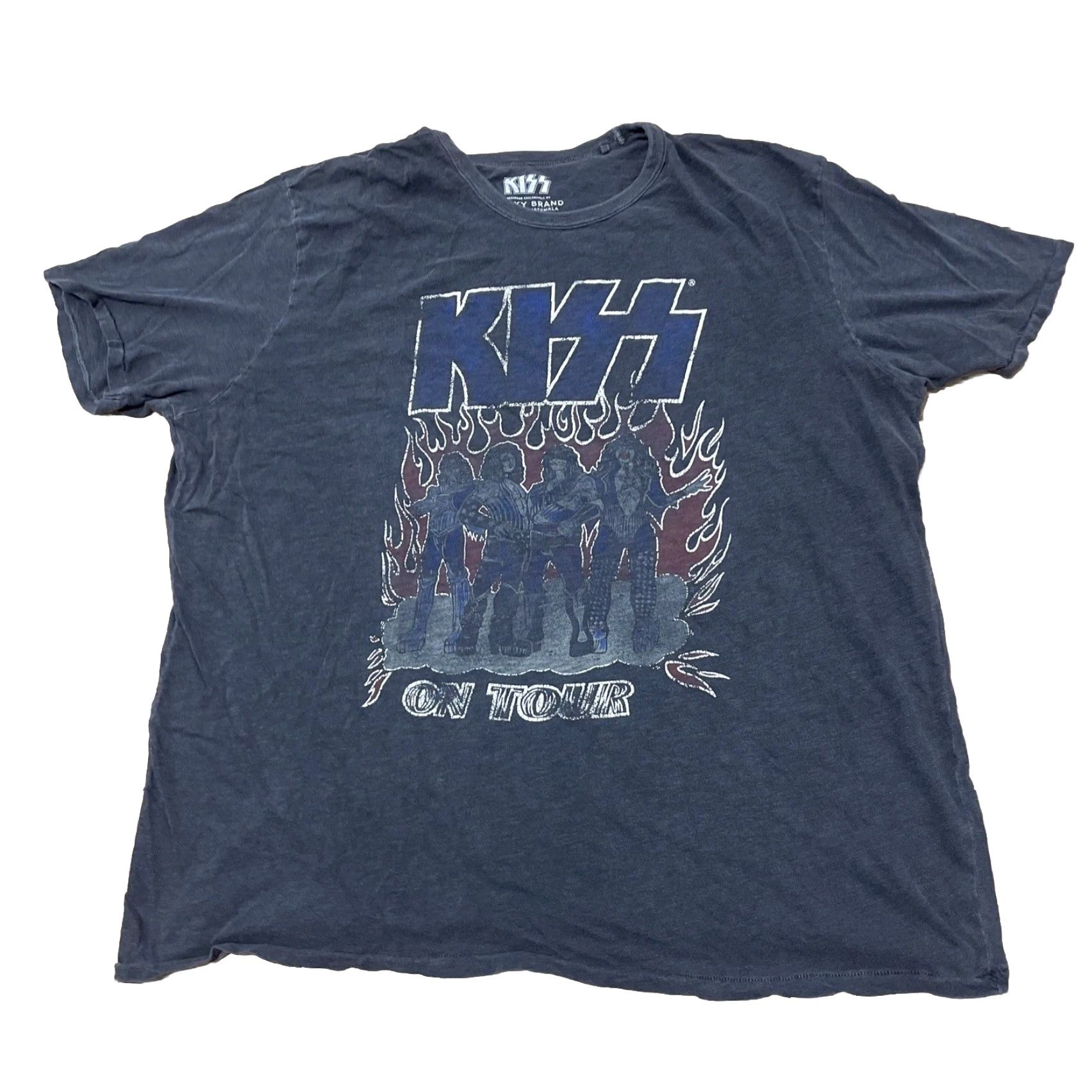Lucky Brand KISS Lucky Brand T Shirt Men 2XL Gray Blue Graphic Tee Music Rock Band T-Shirt Size US XXL / EU 58 / 5 - 2 Thumbnail