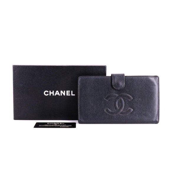 Chanel Chanel Continental Wallet in Black Caviar Leather Grailed