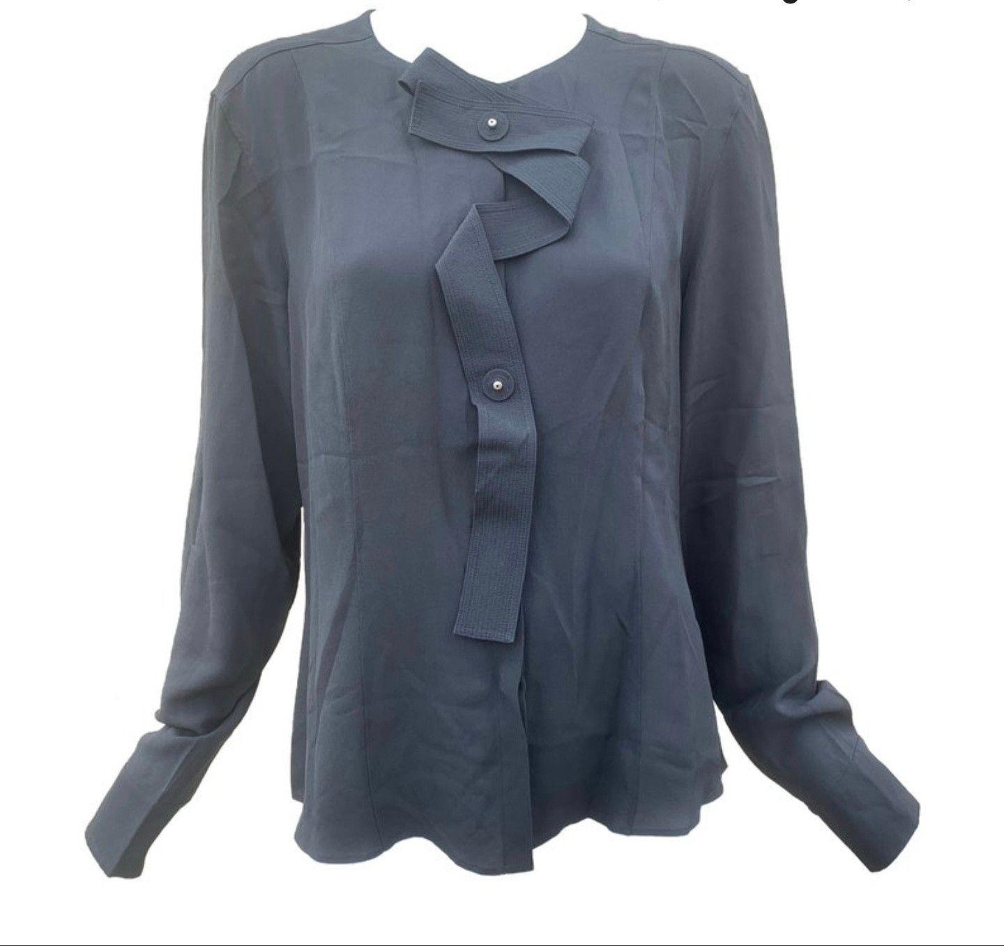 Other Aquilano Rimondi- Charcoal Grey Pure Silk Shirt 62–67 it 46 Size M / US 6-8 / IT 42-44 - 10 Thumbnail