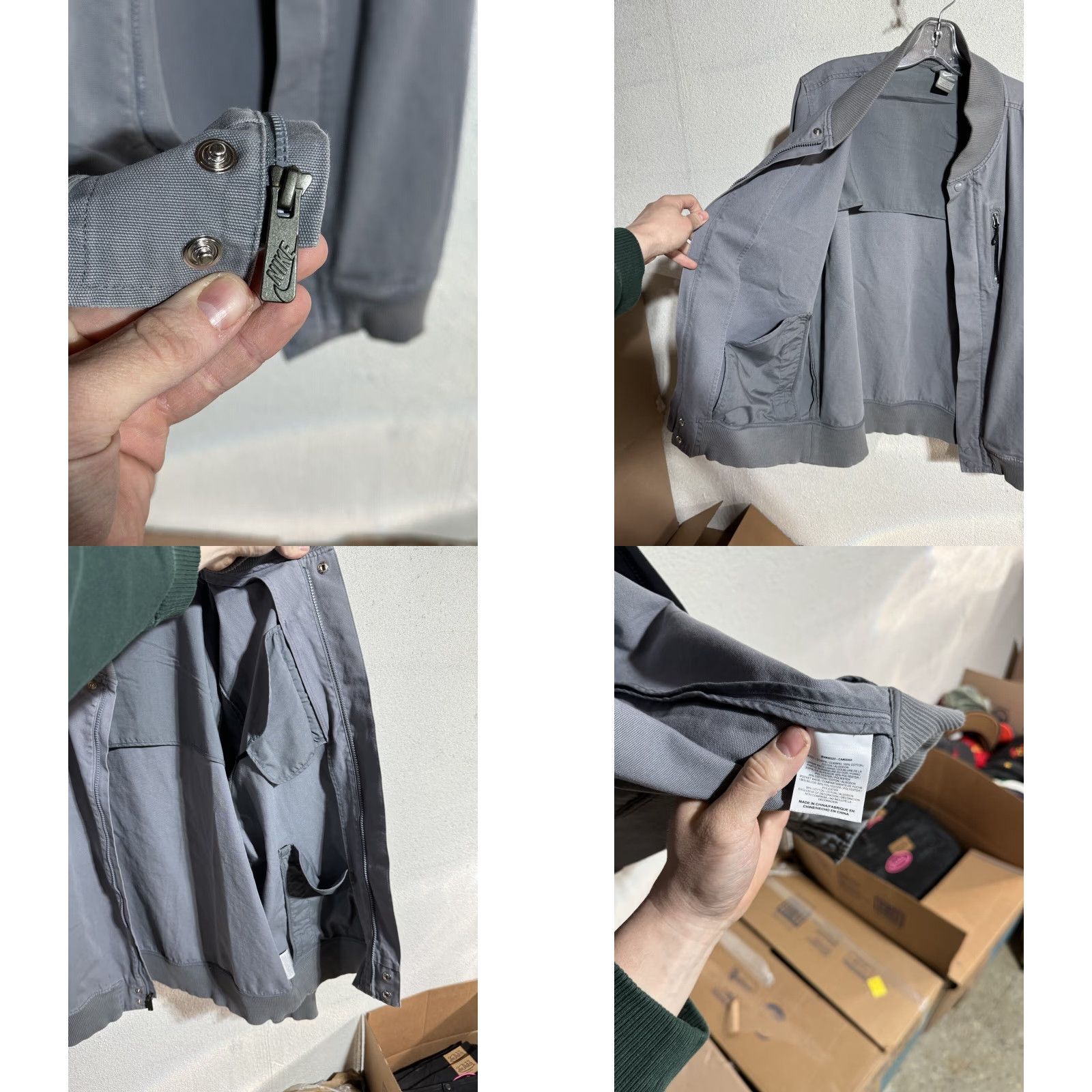Nike VINTAGE Nike Sportswear Nike NSW Bomber Jacket Gray 100% Cotton XL Men Regular Full Zip Pockets Retro Sports Size US XL / EU 56 / 4 - 8 Thumbnail