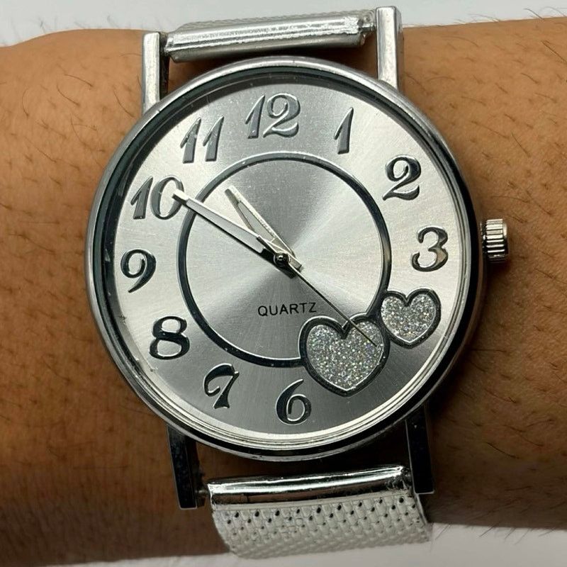 Other Silver Heart Men’s Watch Size ONE SIZE - 1 Thumbnail