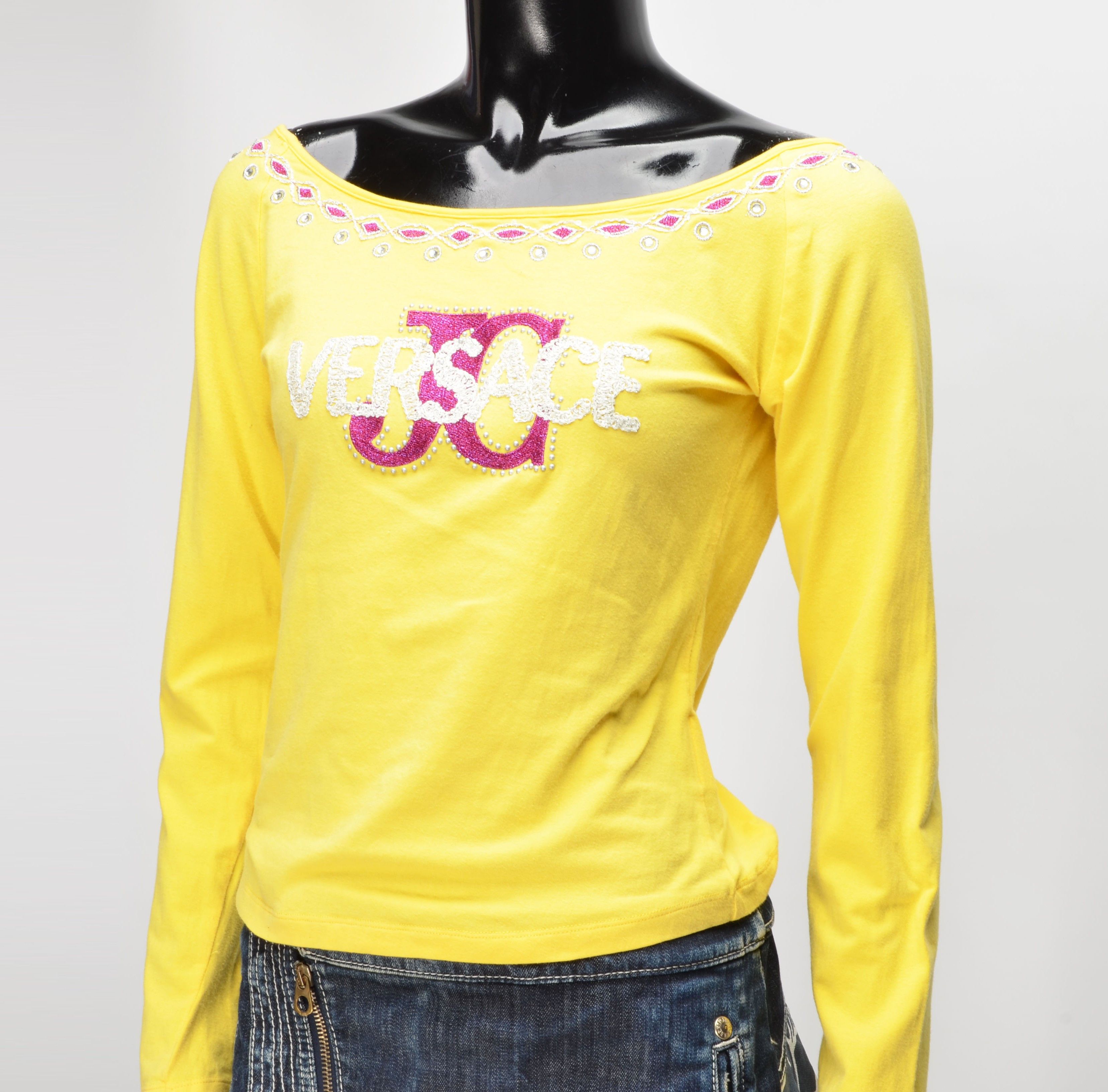 Versace Jeans Couture Vintage Versace Jeans Couture Y2K Logo Embroidered Top Size M / US 6-8 / IT 42-44 - 2 Thumbnail