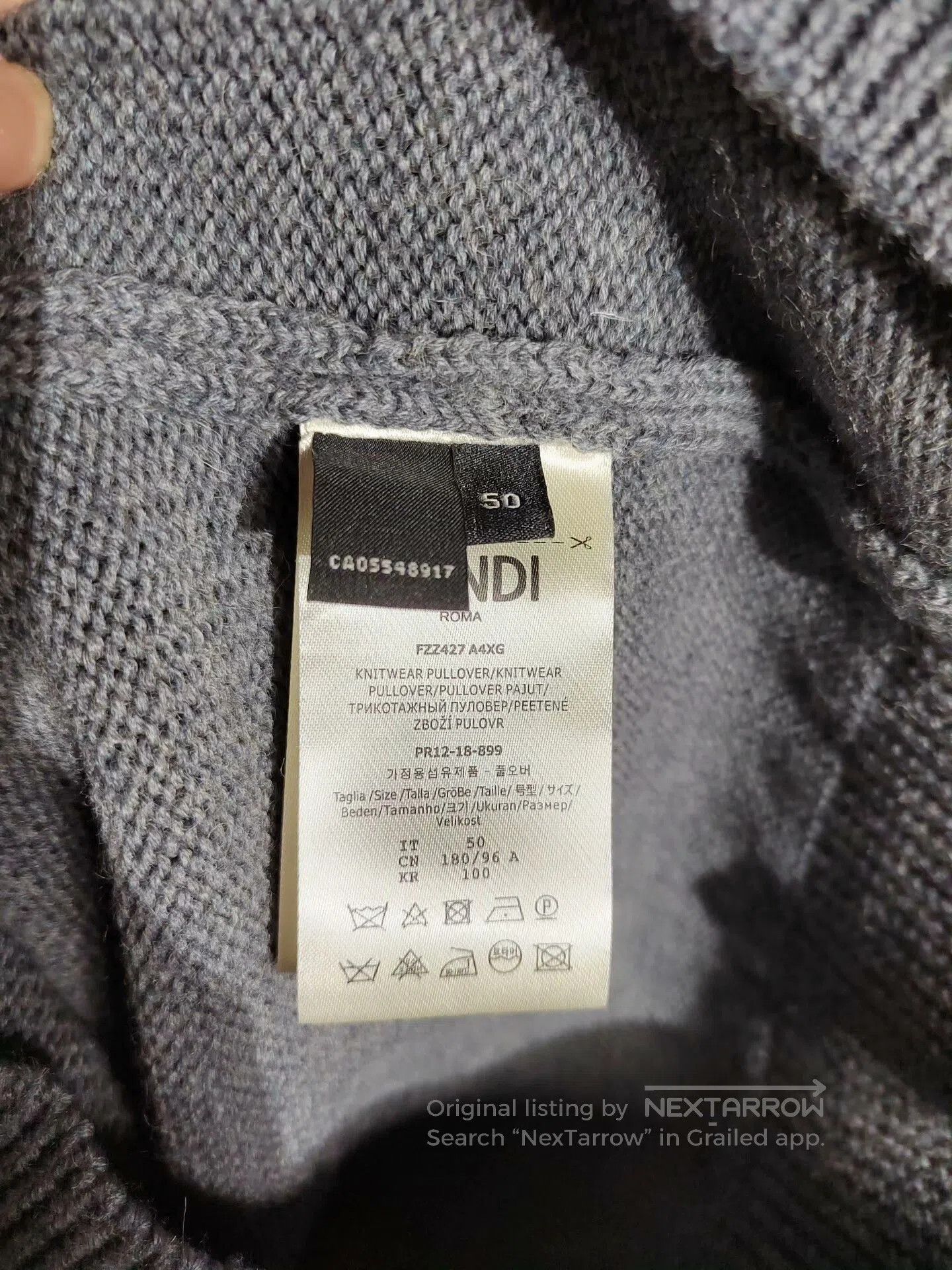 Fendi Fendi Gray Wool Sweater for Men. Size US M / EU 48-50 / 2 - 5 Thumbnail