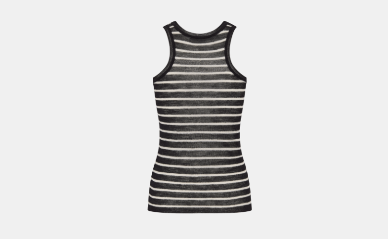 Dior o1w1db10925 444T06 Dior Marinière Tank Top in Black/Ecru Size L / US 10 / IT 46 - 2 Thumbnail