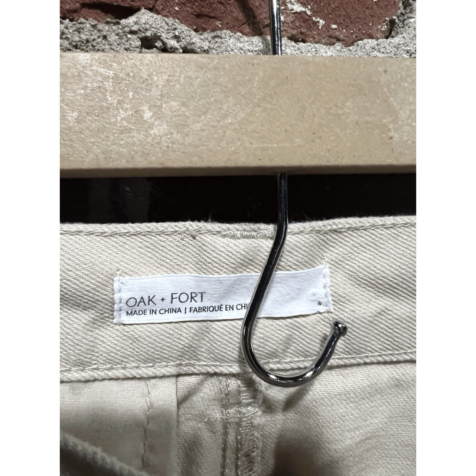 Oak + Fort Oak Fort Pants Womens Ivory Wide-Leg Cropped Size 6 Regular Cropped 25in Inseam White Color Size 28" / US 6 / IT 42 - 3 Thumbnail