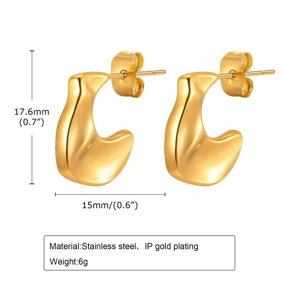 Other Irregular C Shaped Earrings Size ONE SIZE - 2 Thumbnail