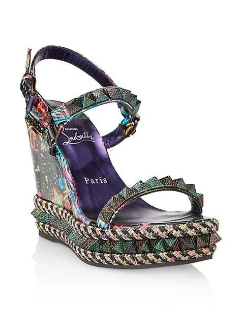 Christian Louboutin o1s1wg110924 Pyraclou Heeled in Multicolor Size US 10 / IT 40 - 1 Thumbnail