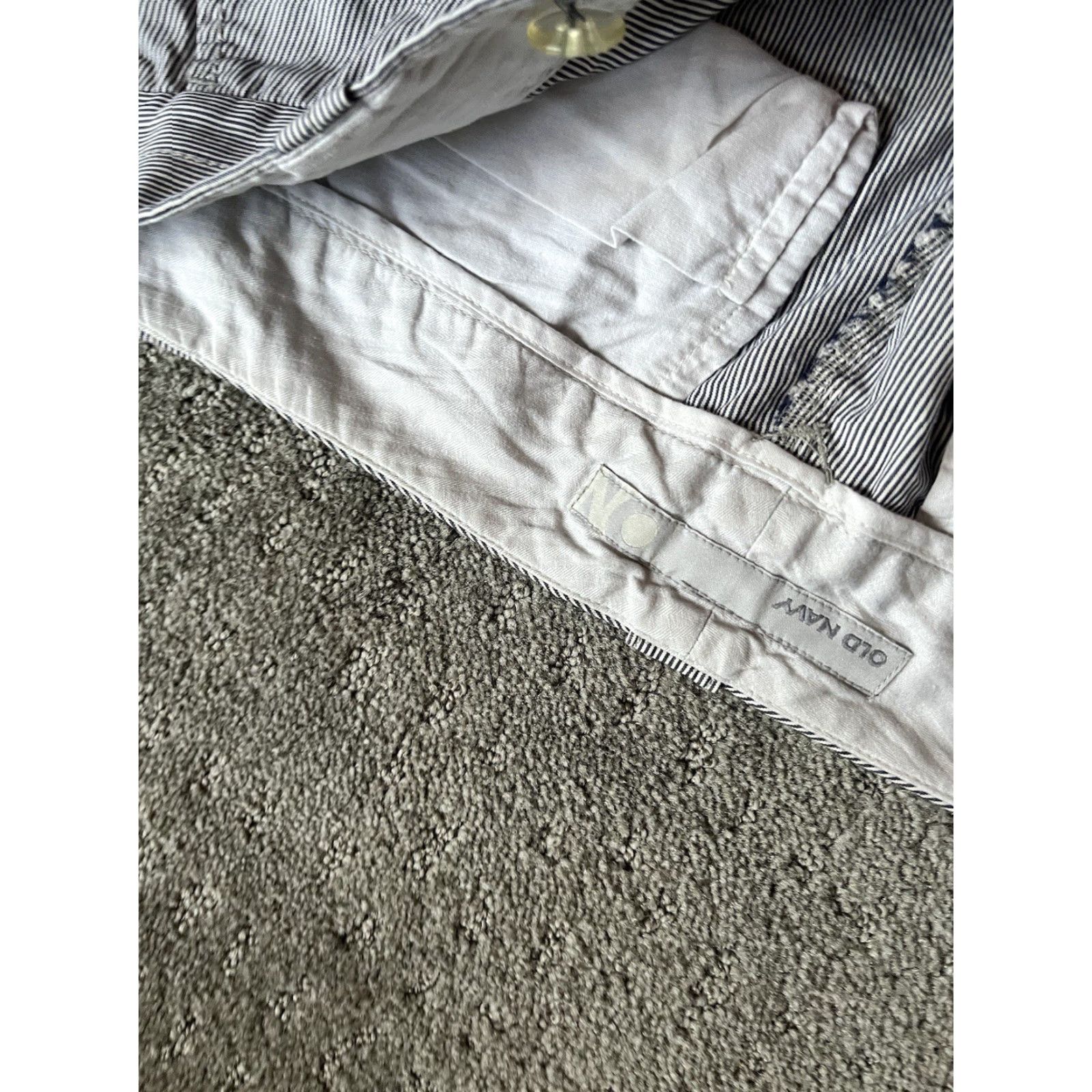 Old Navy VINTAGE Old Navy Womens Pants Striped White Blue Mid Rise Size 6 Regular Womens Size 28" / US 6 / IT 42 - 5 Thumbnail