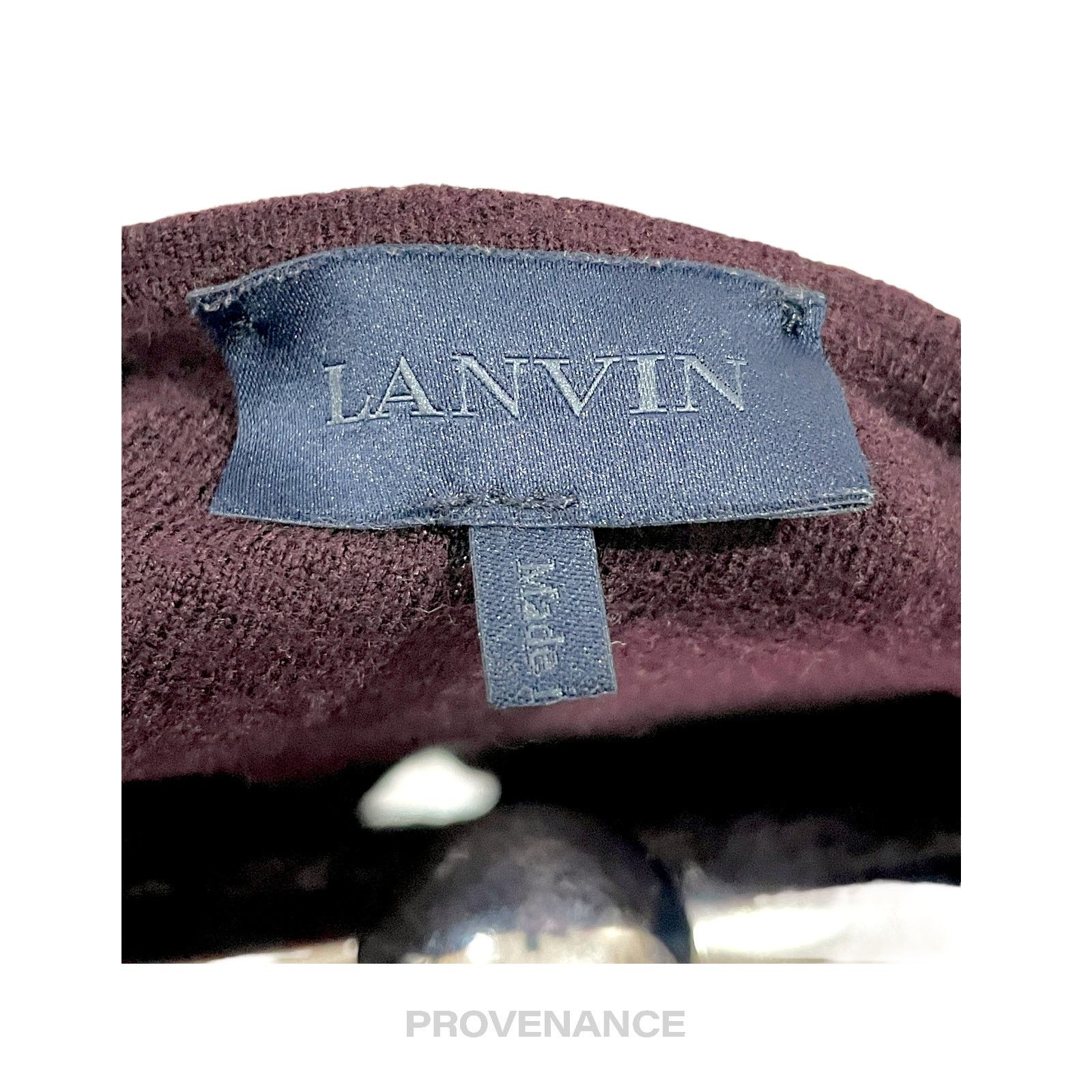 Lanvin 🔴 Lanvin Merino V-Neck Sweater - Maroon Size S / US 4 / IT 40 - 5 Thumbnail